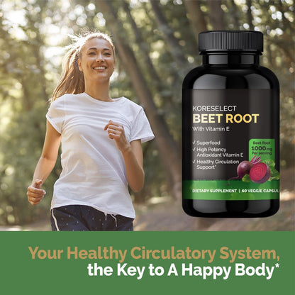 KORESELECT Beet Root & Tart Cherry Capsules 16,000mg Capsules Bundle for Nitric Oxide KORESELECTUS supplements