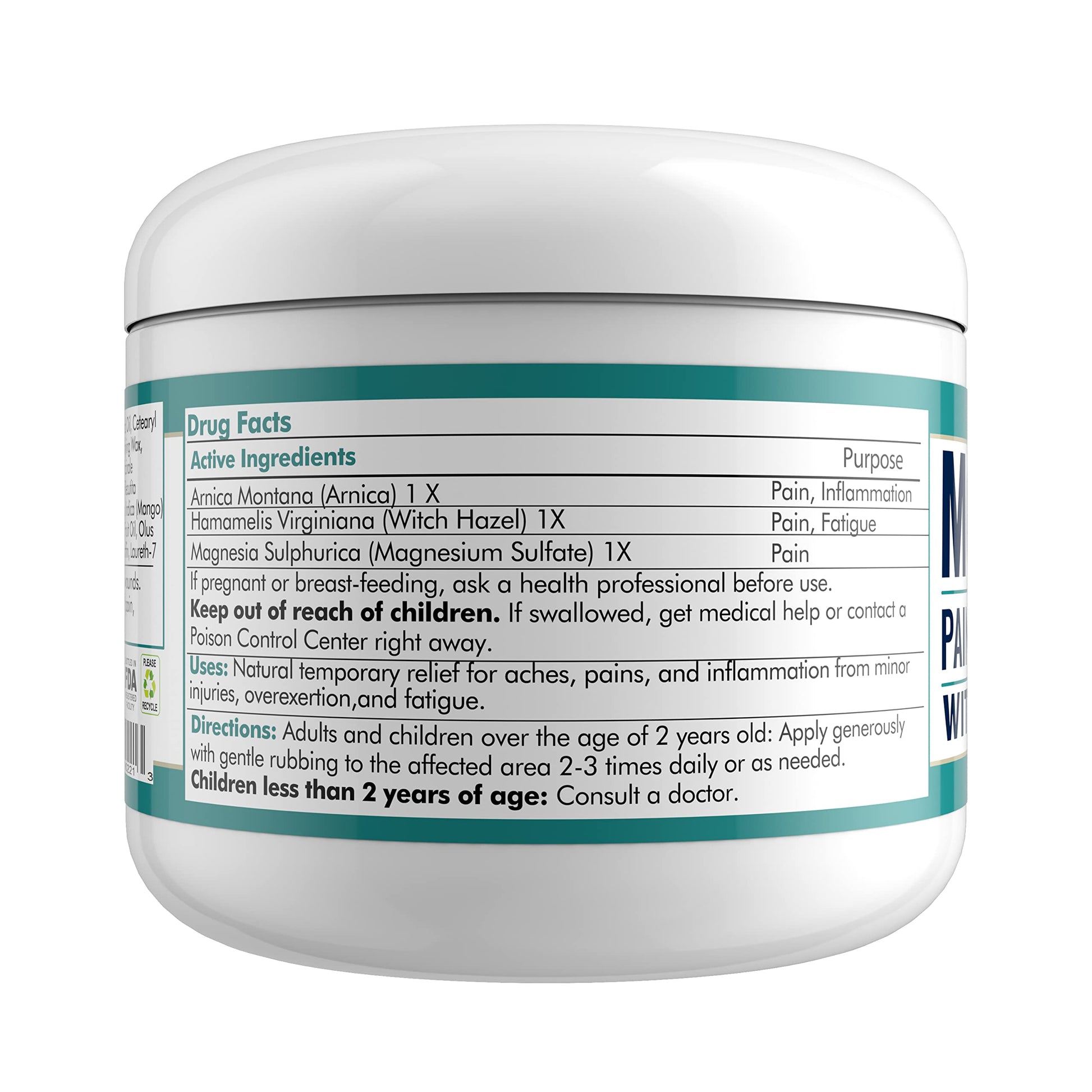 MARS WELLNESS MG+ Hemp Pain Cream (4 oz) - Maximum Strength Arnica & Magnesium Cream for Sore Legs, Joints & Muscle Cramps - Unisex Adults MARS WELLNESSAu supplements