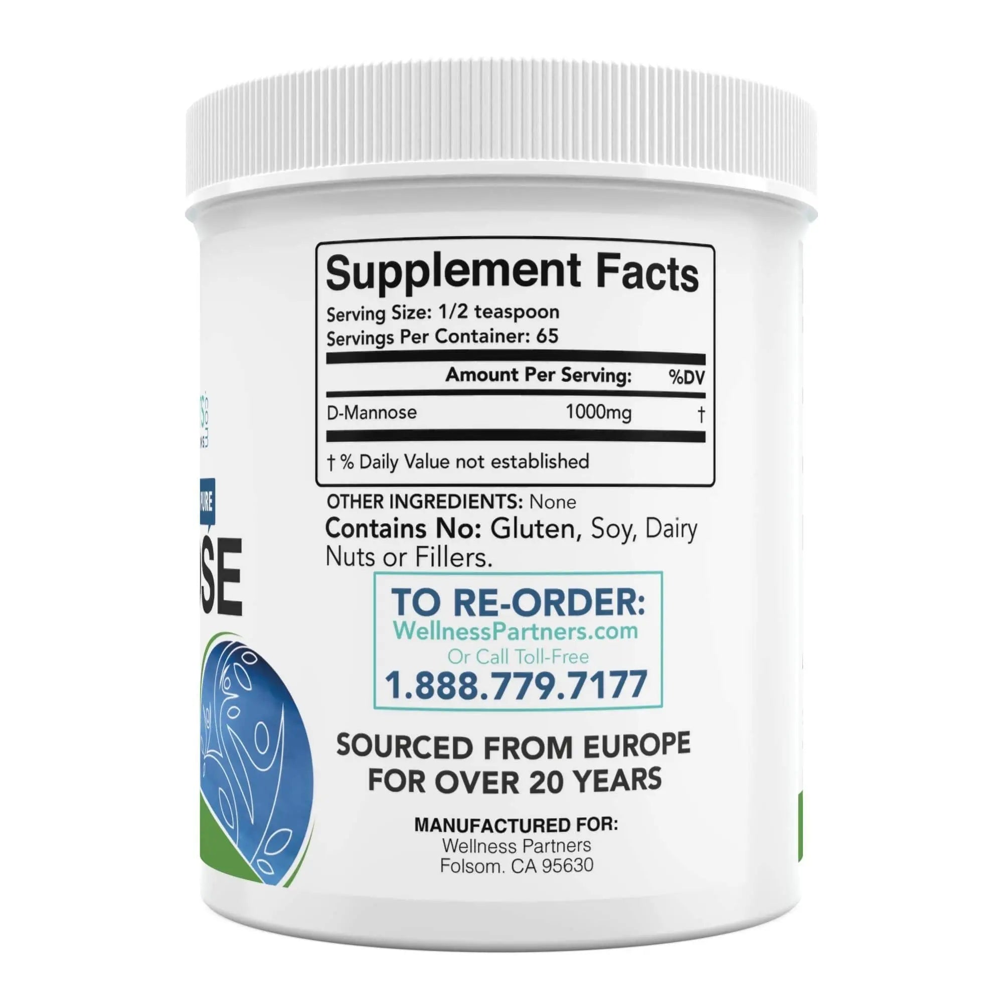 Now New UTI-Slip D Mannose Non GMO Organic Source Powder 65g jar WellnessPartnersAu supplements