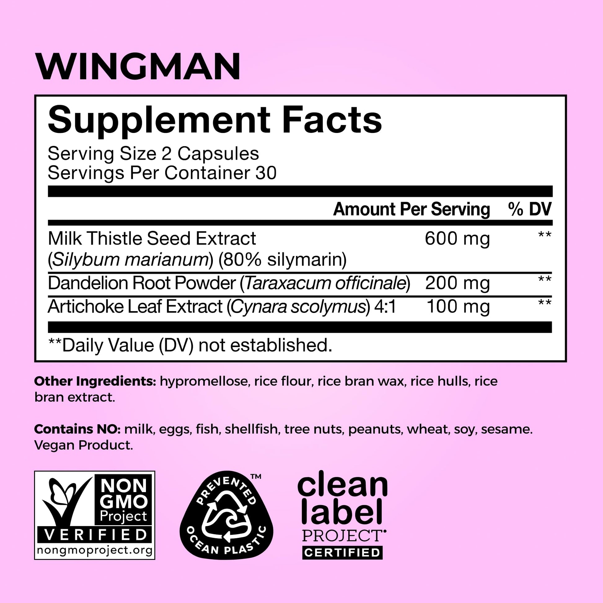 HUM Wing Man Liver Support Supplement with Milk Thistle, Dandelion Root Powder & Artichoke Leaf Extract For Liver Health & Function Support, Milk Thistle Supplement Helps Flush Out Toxins, 60 Capsules HUMUS supplements