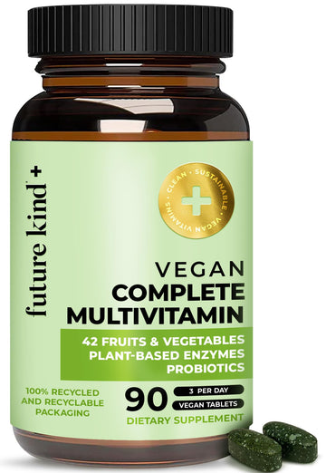 Future Kind Vegan Multivitamins Complete - 42-in-1 Vegan Multivitamins for Women & Men with Enzymes, B12, Zinc, & Probiotics for Digestion Future KindUS supplements