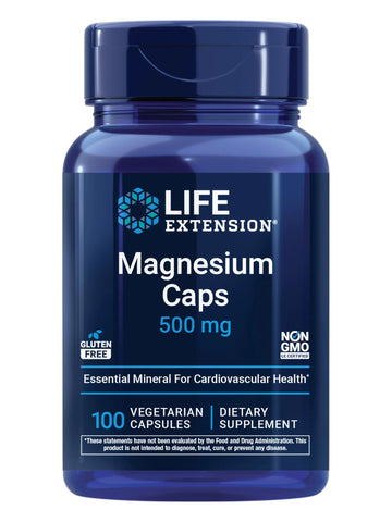 Life Extension Magnesium Caps, 500 mg, Magnesium Oxide, Citrate, and Succinate, Heart Health, Healthy Bones, Metabolism Support, 100 Vegetarian Capsules Life ExtensionAu supplements