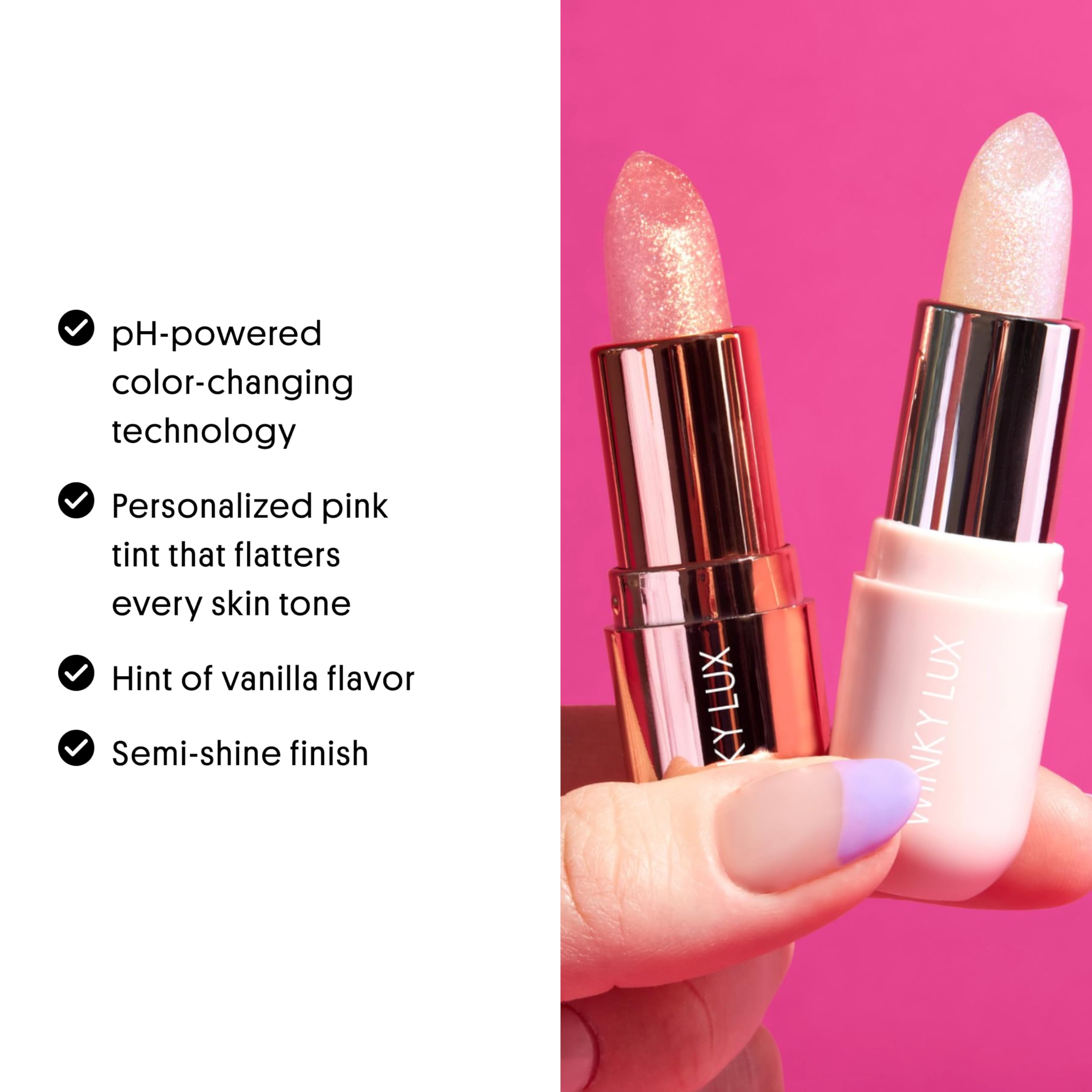 Winky Lux Unicorn Glimmer Balm -Hydrating ph Lip Balm, Natural Pink Tint with pH Color Changing, Moisturize & Soften Lips While Leaving Sheer Pink Tint, with Vanilla Scent Winky LuxAu supplements