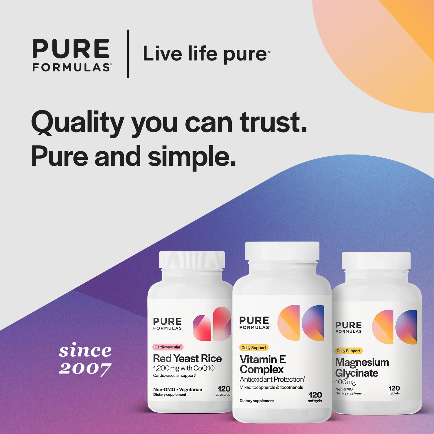 PureFormulas Vitamin E Complex, Full-Spectrum Vitamin E for Cardiovascular and Immune Support, Gamma-tocopherol Rich Antioxidant, Gluten-Free & Kosher, 120 Softgels for Antioxidant Protection PureFormulasAu supplements