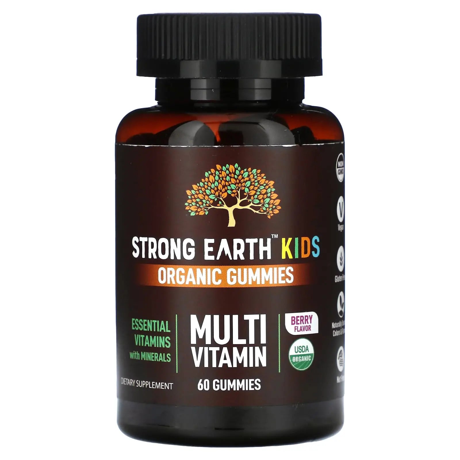 YumVs Strong Earth Kids Organic Gummies, Multi Vitamin, Berry, 60 Gummies Aus HealthcareAu supplements