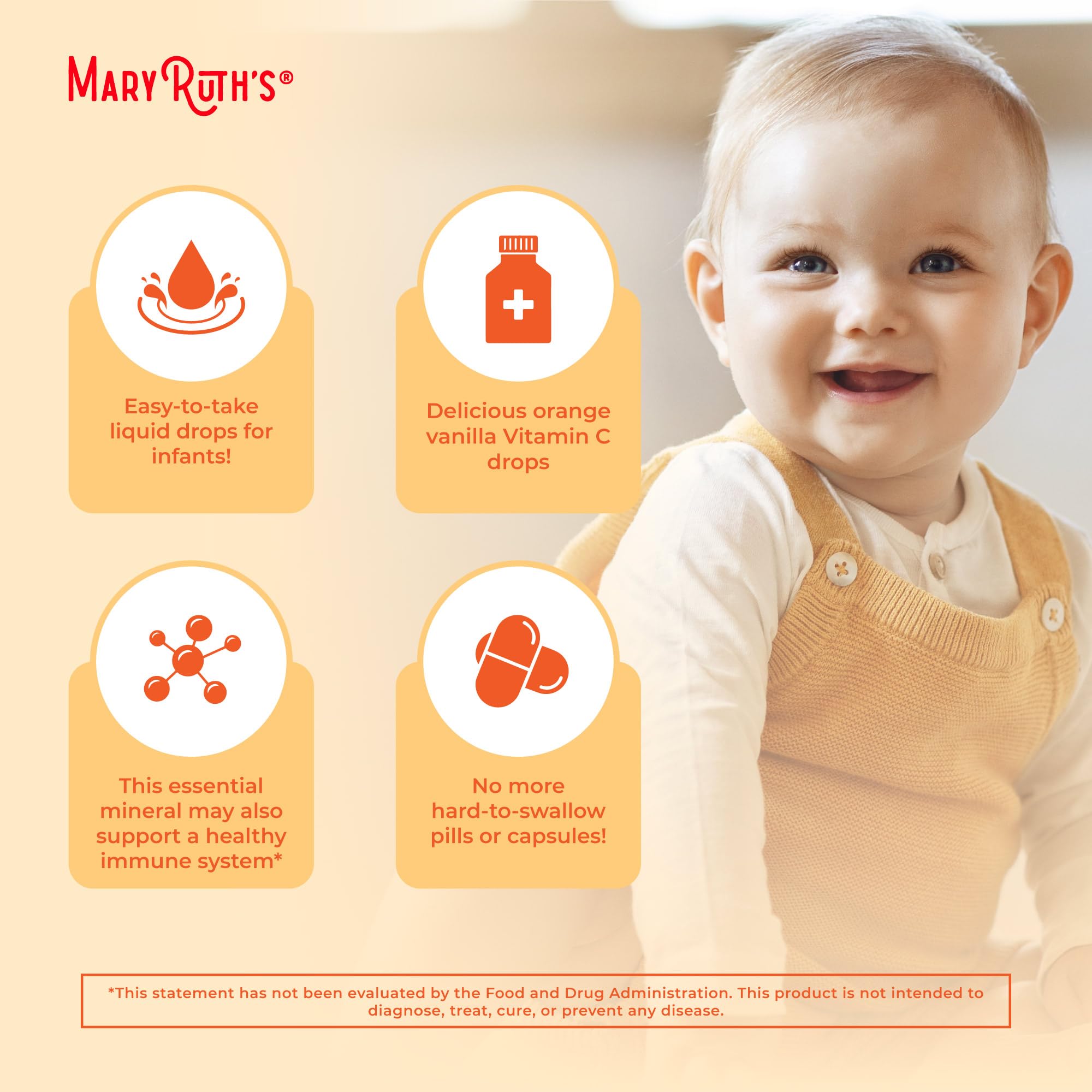 MaryRuth Organics Infant & Baby Vitamin C Supplement | USDA Organic Vitamin C Liquid Drops for Infants | Ages 6-12 Months | Immune Support | Overall Health | Vegan | Non-GMO | Gluten Free | 2 Fl Oz MARYRUTH'SUS supplements
