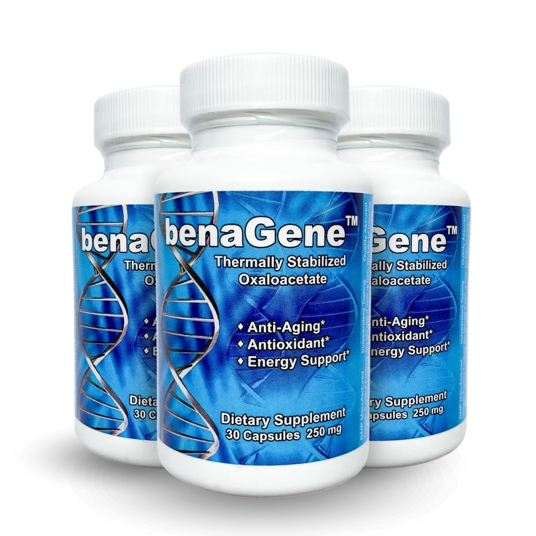 Benagene Oxaloacetate Supplement - Supports Cellular Energy, Healthy Metabolism, & Body Regulation - Thermally Stabilized with Vitamin C - Non-GMO & Vegan - Once Daily (90 Servings) BenageneAu supplements