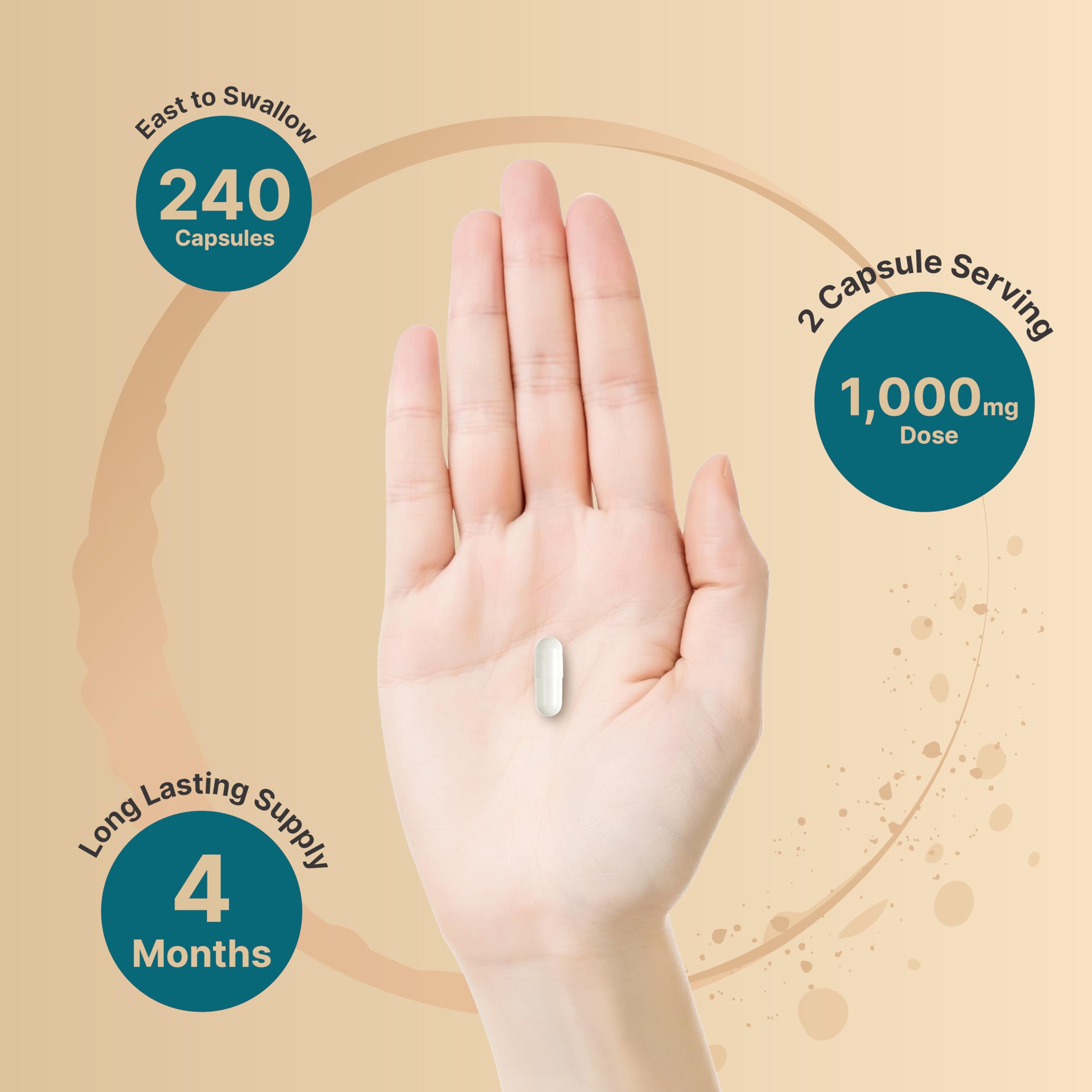 Magnesium Glycinate Supplement 1,000mg | 500mg Per Capsule, 240 Pills NatureBellUS supplements