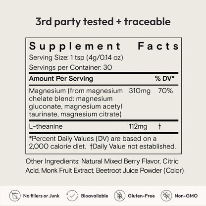 Moon Juice Magnesi-Om Magnesium Powder Supplement - Chelated Magnesium Complex + L-Theanine Blend for Rest, Relaxation & Regularity Moon JuiceUS supplements