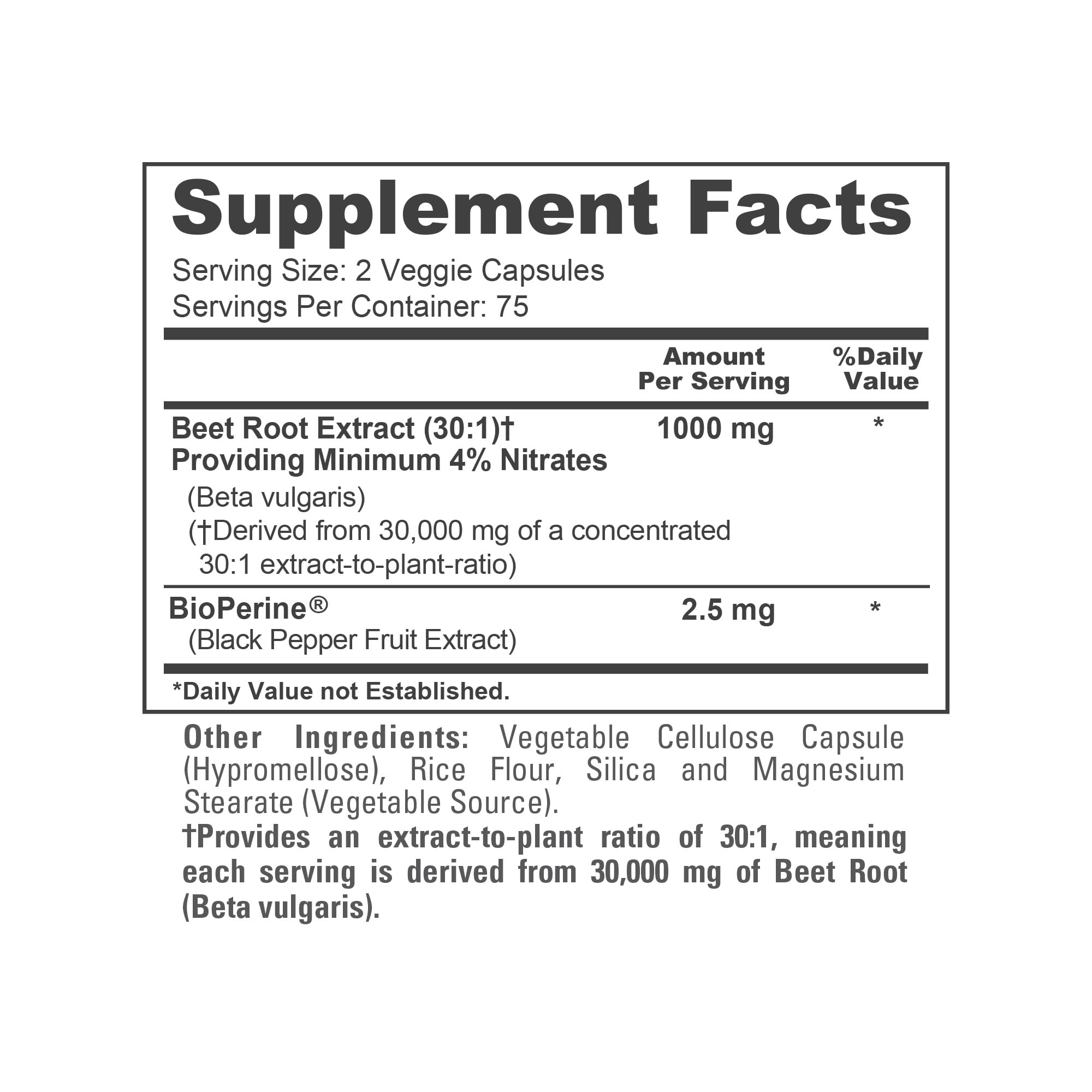 NusaPure Beet Root 30:1 Extract, 1000 mg Equivalent to 30,000 mg 150 Veggie caps (Vegan, Non-GMO & Vegan 4% Nitrates) Bioperine NusaPureAu supplements