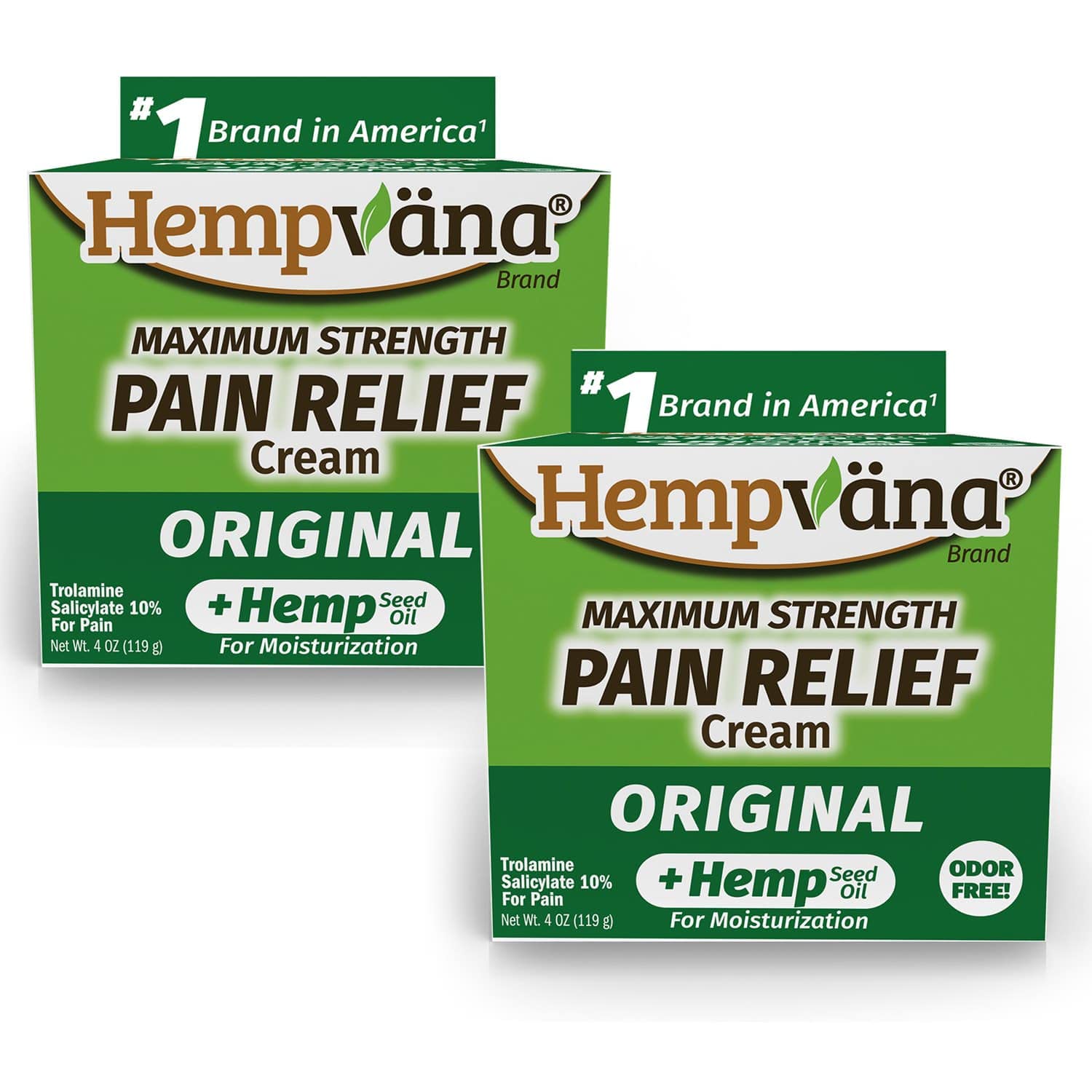 Hempvana Relief Cream 2 Pack with Seed Extract - Relieves Inflammation, Muscle, Joint, Back, Knee, Nerves and Arthritis – Made in USA 4oz Paraben Free, Vegan, Cruelty-Free As Seen On TV HempvanaAu supplements