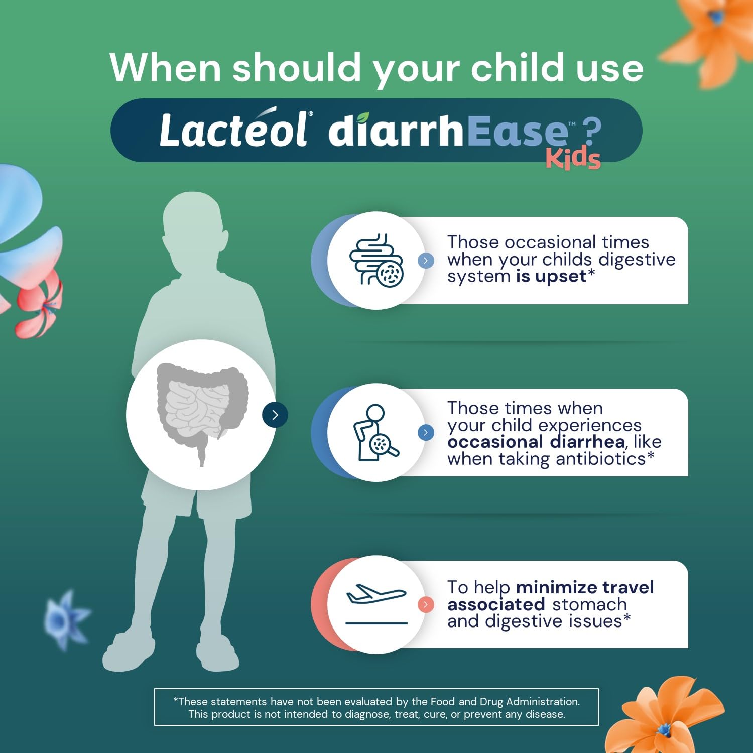 Lactéol diarrhEase Kids - a Safe, Drug Free and clinically Tested postbiotic Strain That Shortens The Duration of Occasional Diarrhea- Works Naturally with Your Child’s Body, 10 Count LactéolAu supplements