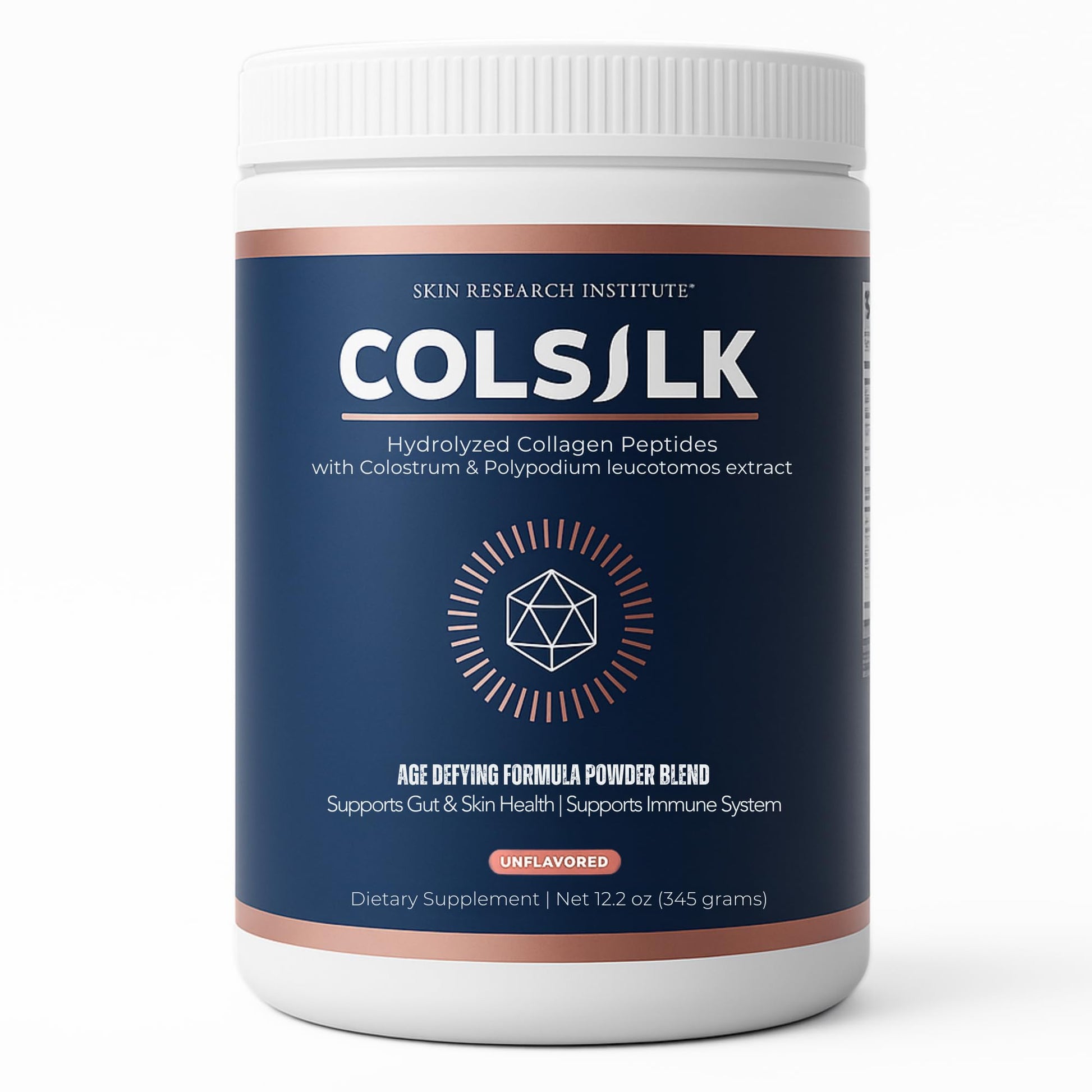 SRILabs ColSilk Unflavored Hydrolyzed Collagen Powder with Colostrum and Polypodium - Skin, Hair, Nails, Gut Health and Joint Support - One Scoop Daily | 1 Month Supply Skin Research InstituteAu supplements