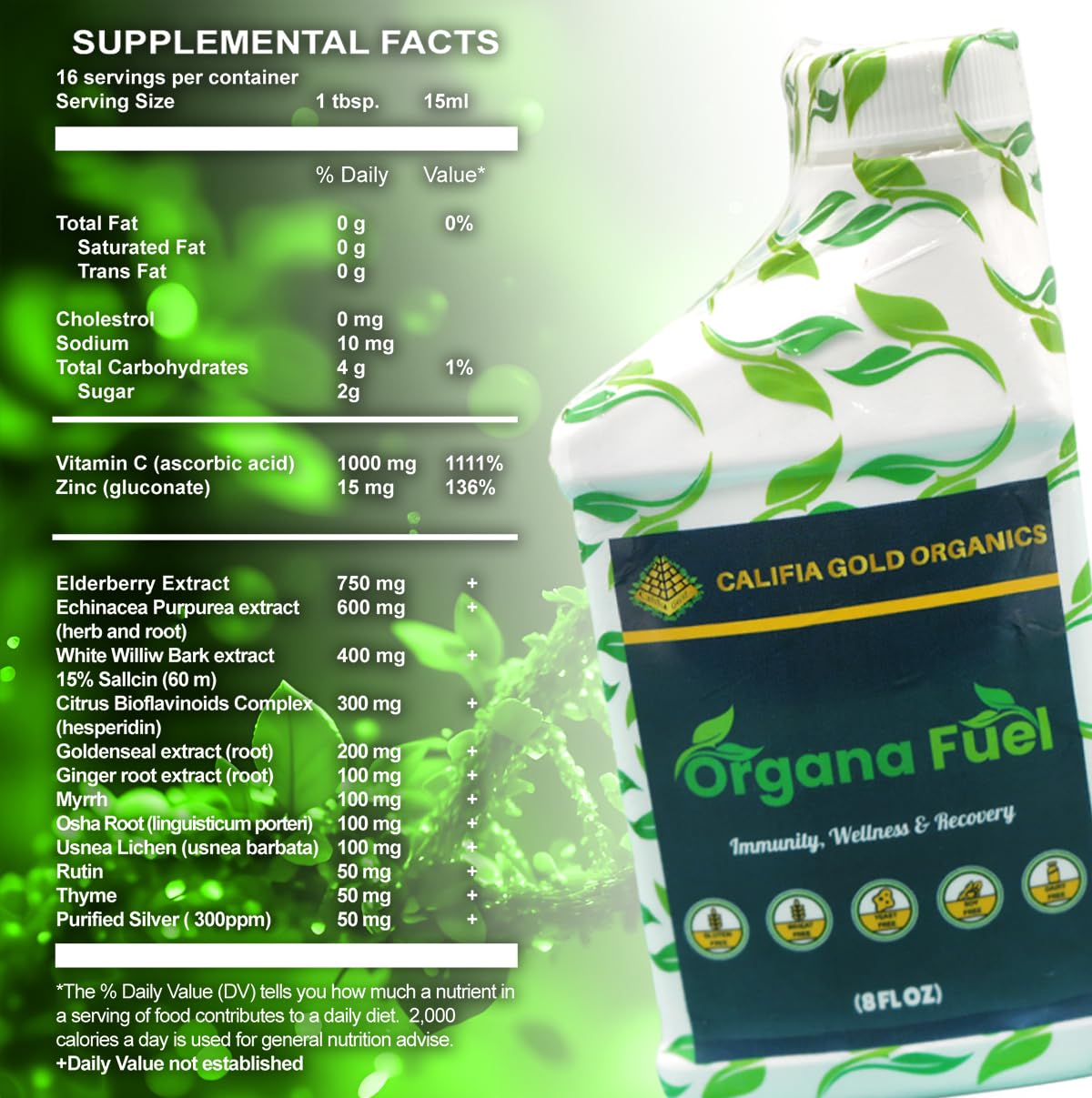 Organa Fuel 30-Day Supply: Advanced Liquid Immune Support Supplement, Supports Cellular, Gut & Organ Health, Vitamins, Minerals, Superfoods, Antioxidant. for Adults & Kids 12+ - 8 fl oz (Pack of 1) Organa FuelAu supplements