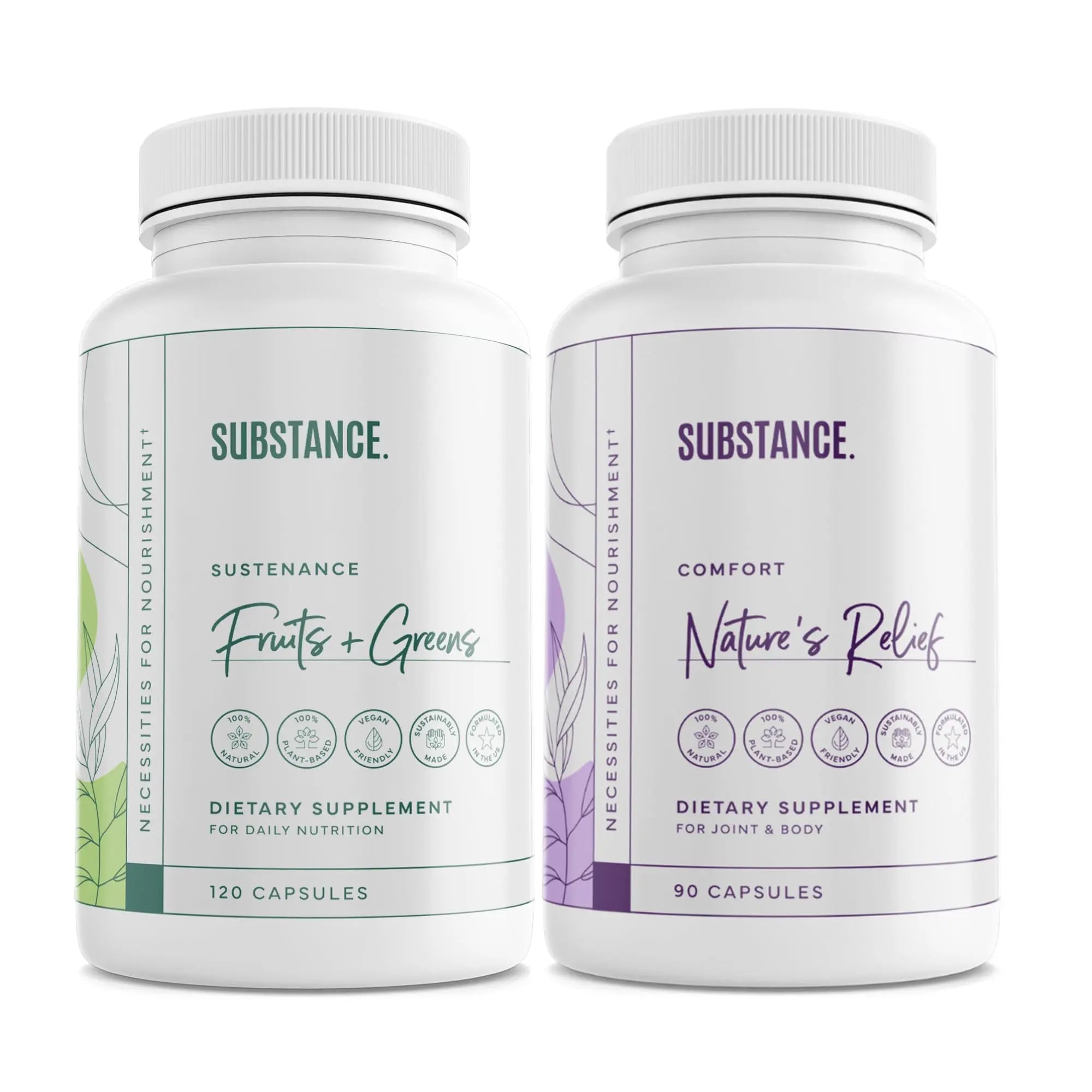 SUBSTANCE. - Ultimate Wellness Bundle | Daily Superfood Nutrition & Joint Support | Greens, Fruits & Veggies + Nature’s Relief | Boost Energy, Mental Clarity & Mobility | Vegan, Non-GMO (30 Servings) SUBSTANCE.Au supplements