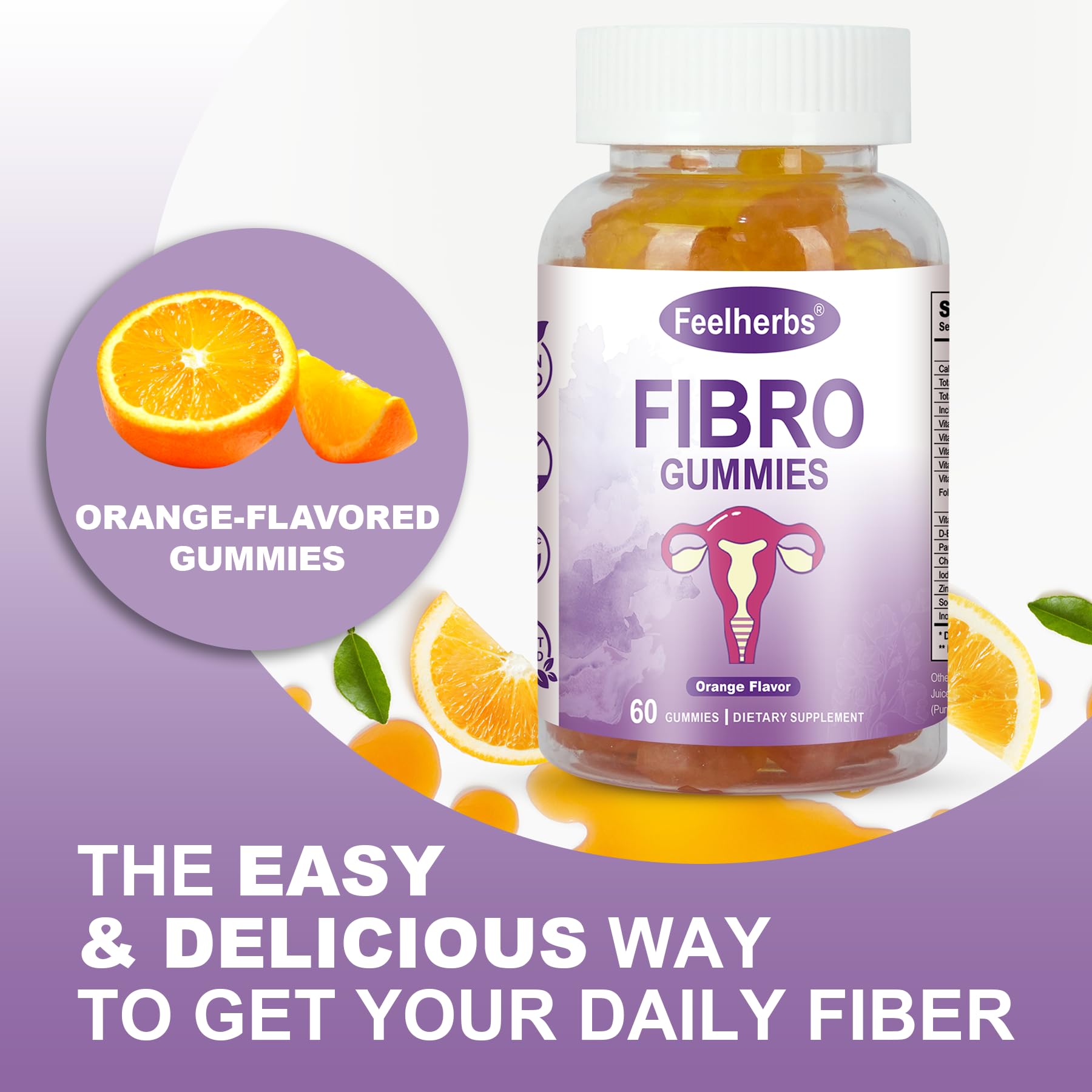 Feelherbs Fibro Gummies for Women, Pack of 2, Multivitamin Inositol Gummies with Inositol, Biotin, Vitamins A, C, D3, E, B6, B12, 60 Gummies Per Bottle FeelherbsAu supplements