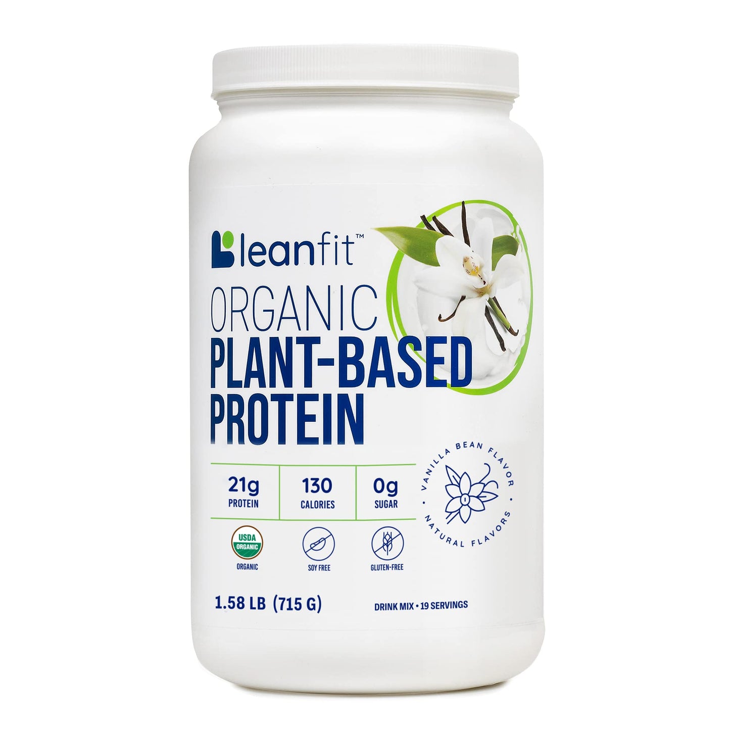 LeanFit Organic Plant-Based Protein, Natural Vanilla Flavor, 21g Vegan Protein, 19 Servings LeanFitUS supplements
