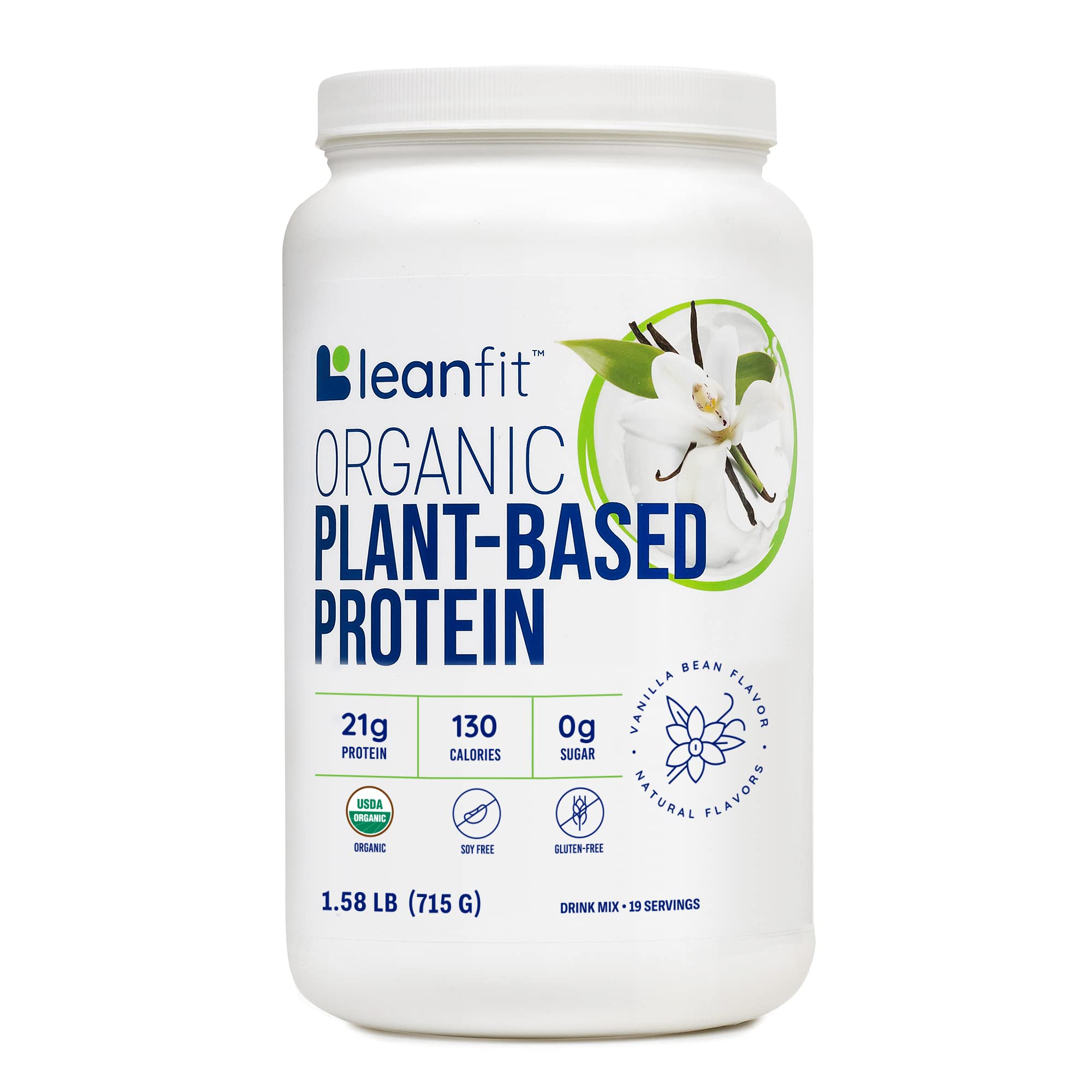 LeanFit Organic Plant-Based Protein, Natural Vanilla Flavor, 21g Vegan Protein, 19 Servings LeanFitUS supplements