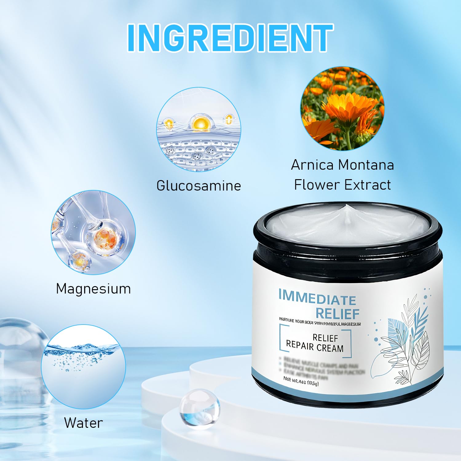 Magnesium Cream, 2025 New Upgraded Magnesium Gel for Back, Neck, Hands, Knees-50g (2 Bottle) DiinouAu supplements