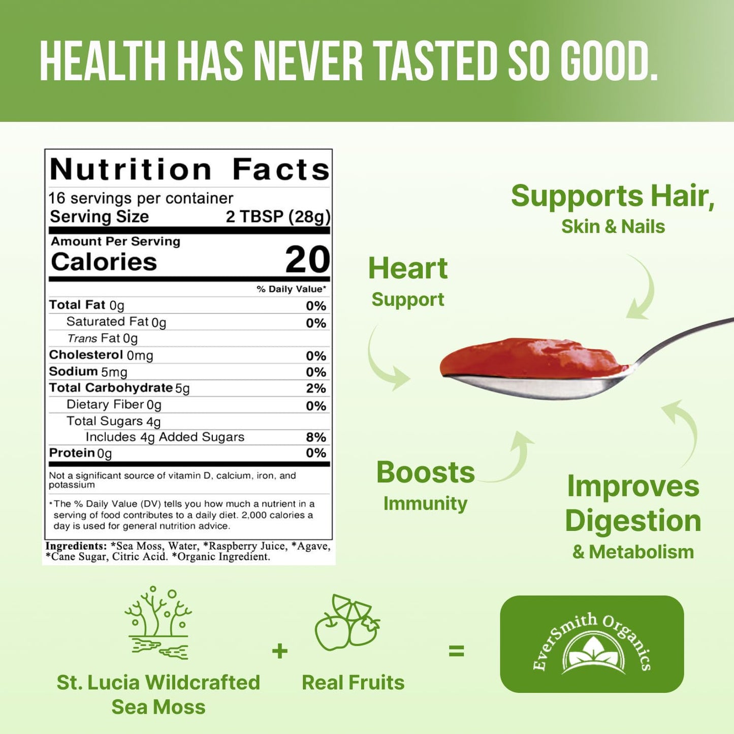 EverSmith Organics - Wildcrafted Irish Sea Moss Gel | Made in USA | Rich in Vitamins EverSmith OrganicsUS supplements