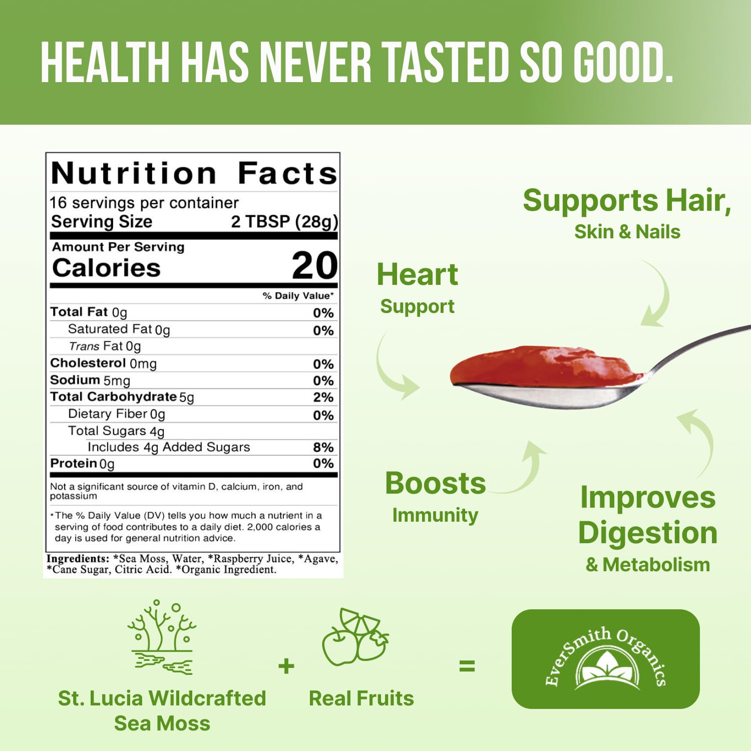 EverSmith Organics - Wildcrafted Irish Sea Moss Gel | Made in USA | Rich in Vitamins EverSmith OrganicsUS supplements