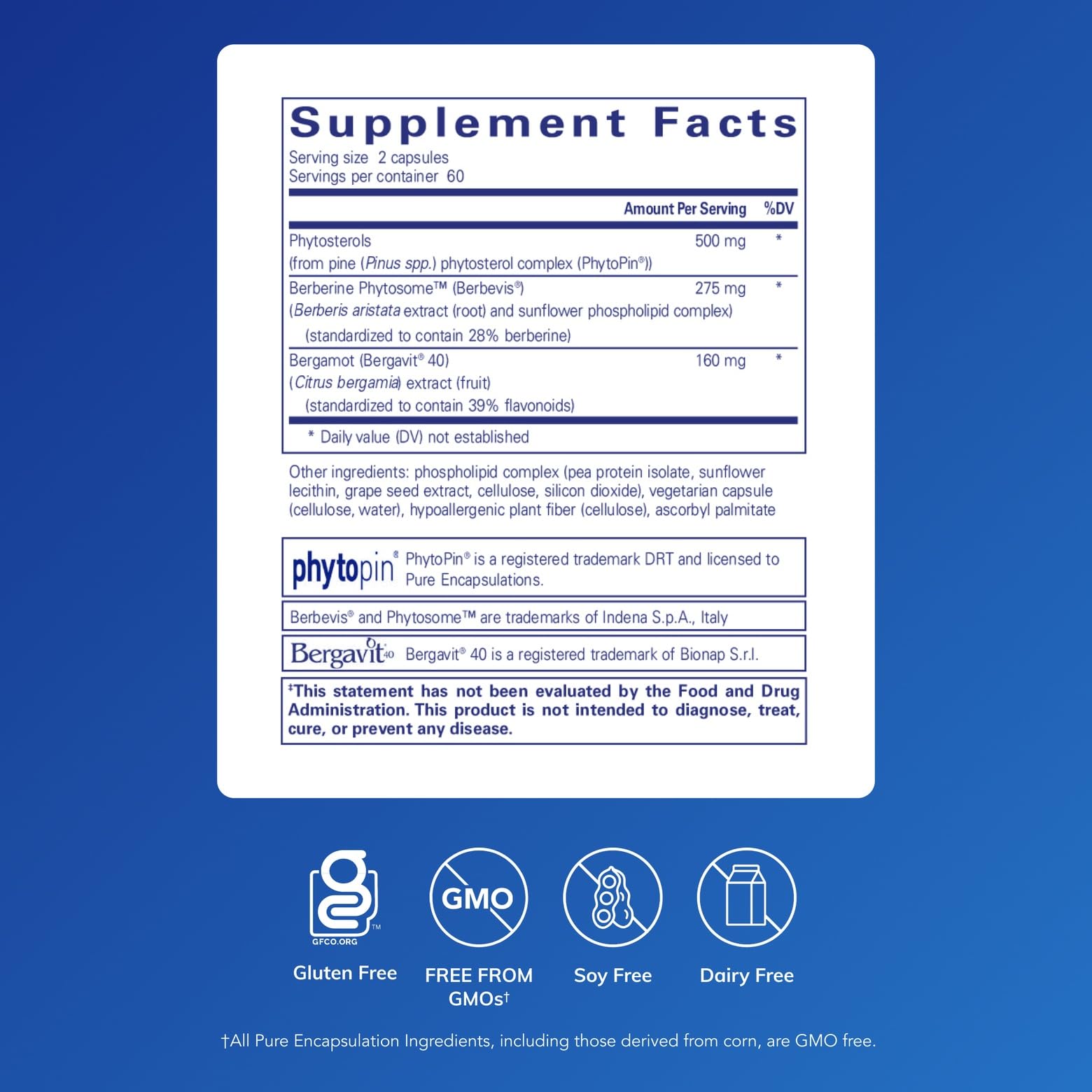 Pure Encapsulations CholestePure Plus 120's - Supports Lipid Metabolism & Heart Health* - Berberine Supplement - with Citrus Bergamot - Gluten Free & Non-GMO - 120 Capsules Pure EncapsulationsAu supplements
