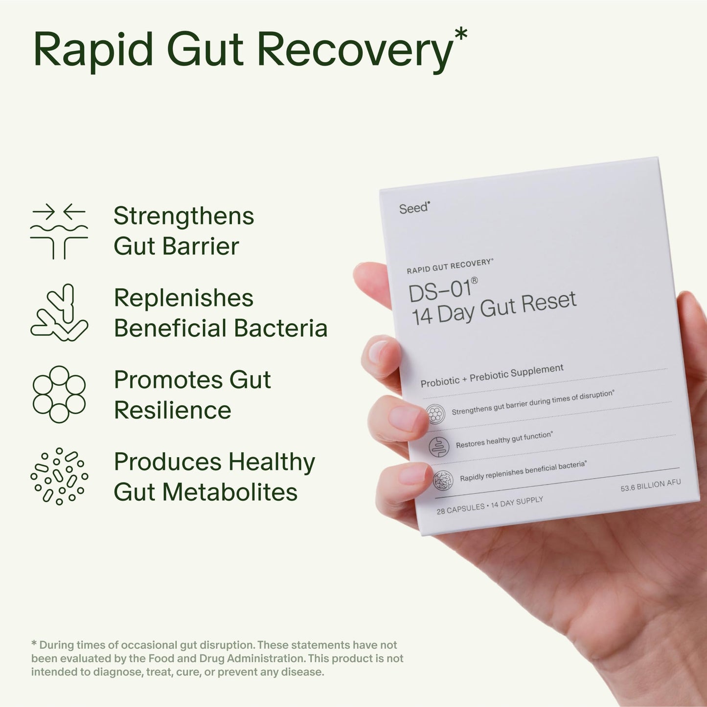 Seed 14 Day Gut Reset - Prebiotic and Probiotic for Women & Men - Digestive Health, Gut Health, Rapid Gut Recovery, Bloating & Constipation Relief - Vegan & Shelf-Stable - 28 Capsules (14-Day Supply) Visit the Seed StoreUS supplements