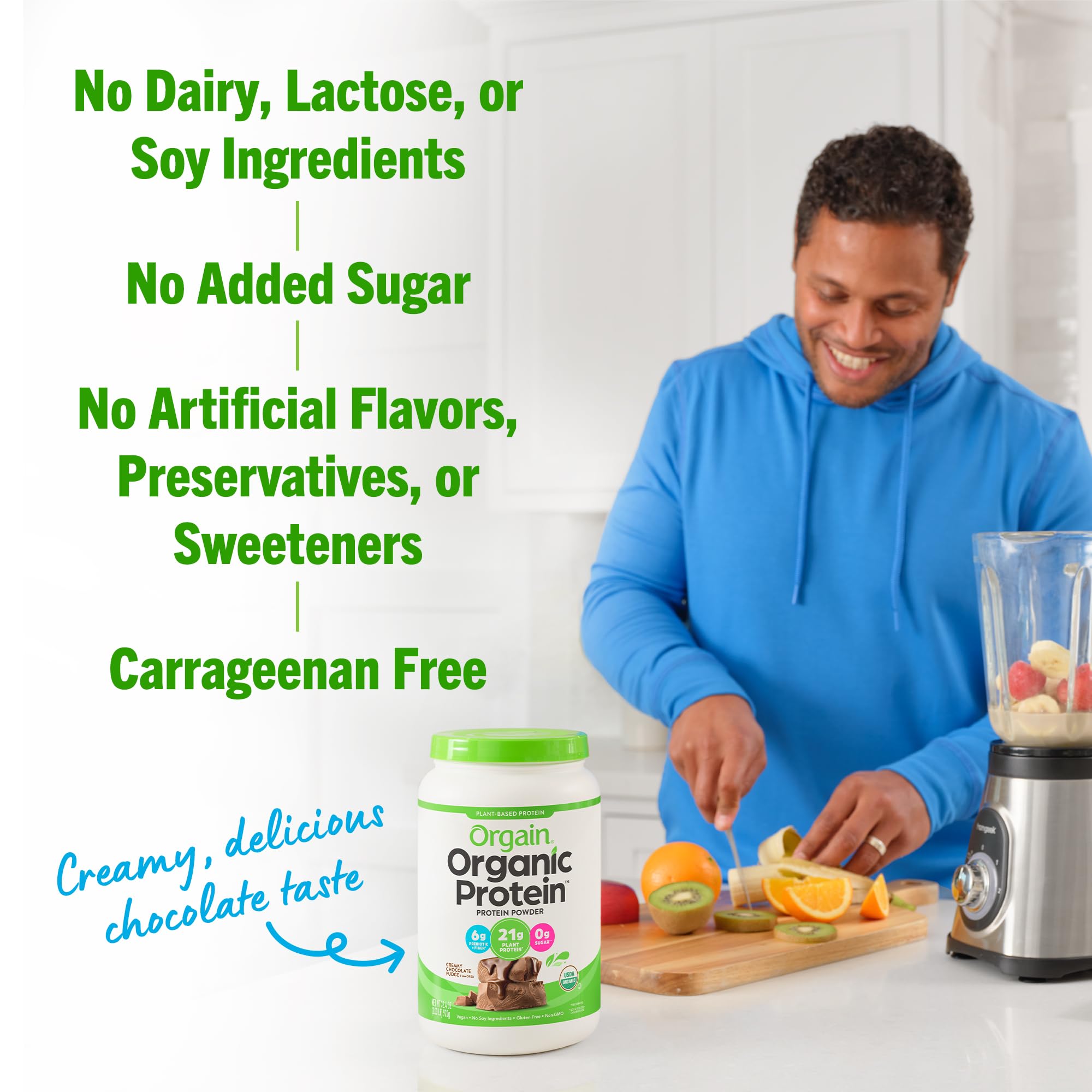 Orgain Organic Vegan Protein Powder, Creamy Chocolate Fudge - 21g Plant Based Protein OrgainUS supplements