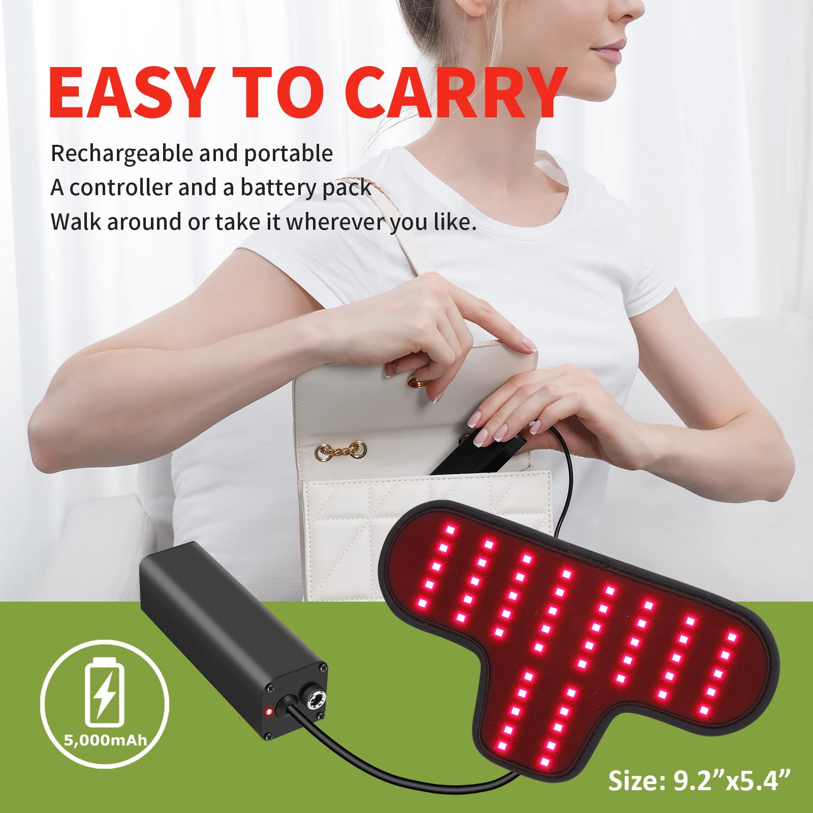 Rechargeable Red Light Therapy Neck Shoulder, Infrared Light Therapy for Body Pain Relief, Portable Red Light EnjoYieldAu supplements