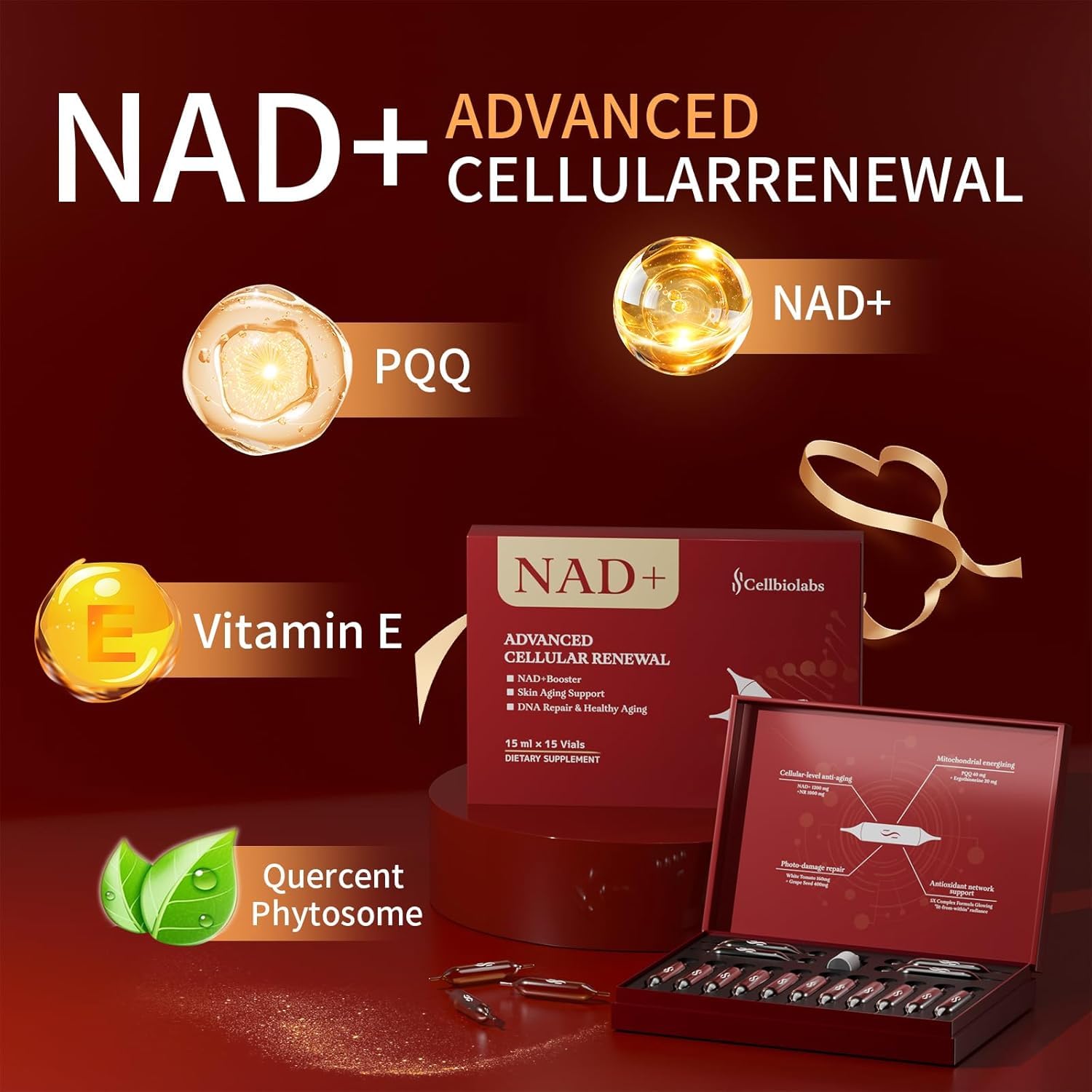 Cellbiolabs NAD Liquid Supplement 1200mg – Advanced Cellular Energy & Renewal Support – Fast-Absorbing NAD Formula for Focus, Vitality & Daily Wellness – Clean Natural Flavor, 15 Servings CellbiolabsAu supplements