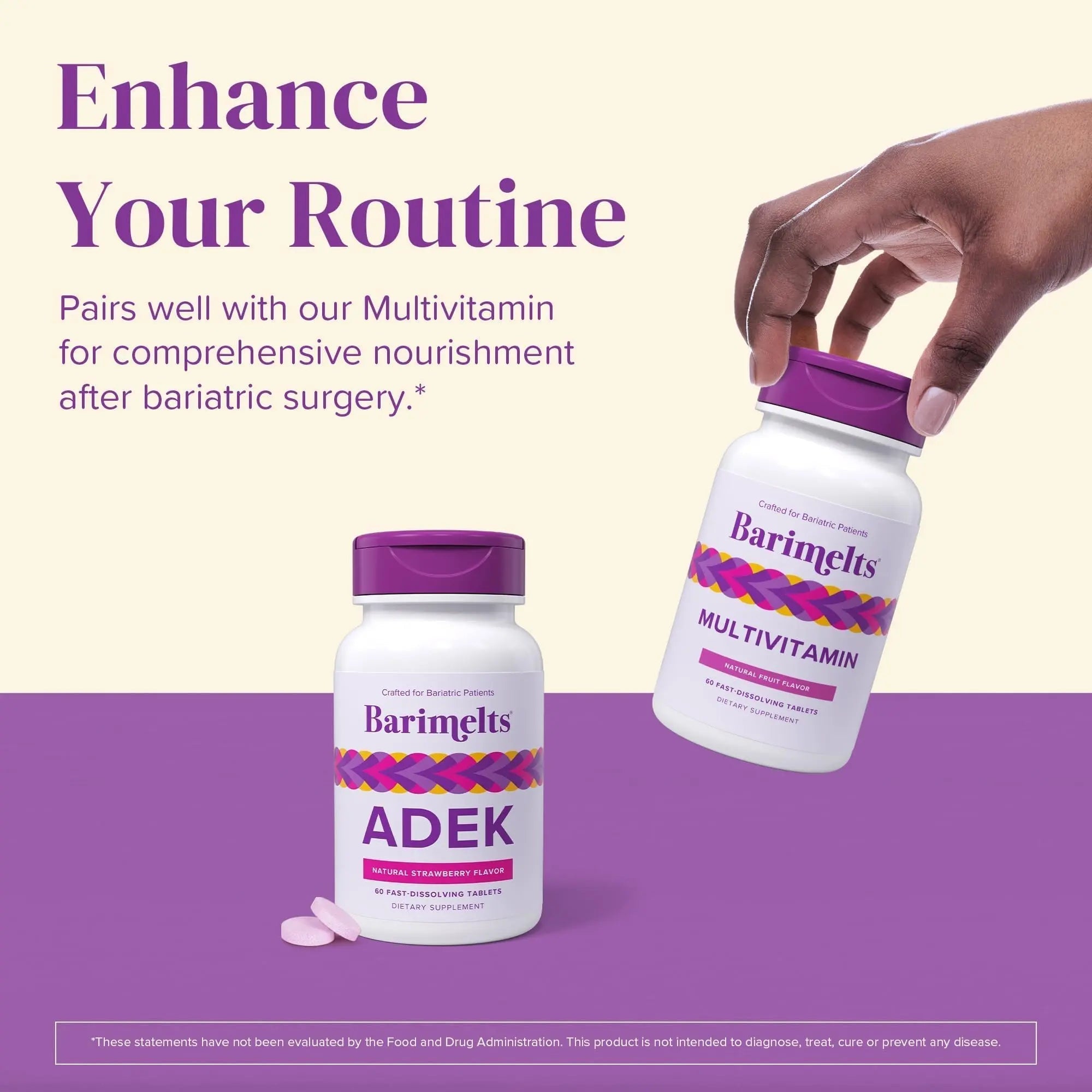 Barimelts ADEK - 60 Fast-Dissolving Tablets (2-Month Supply) - Sugar-Free Bariatric Vitamins for Women Including Vitamin A, Vitamin D, Vitamin E BariMeltsAu supplements