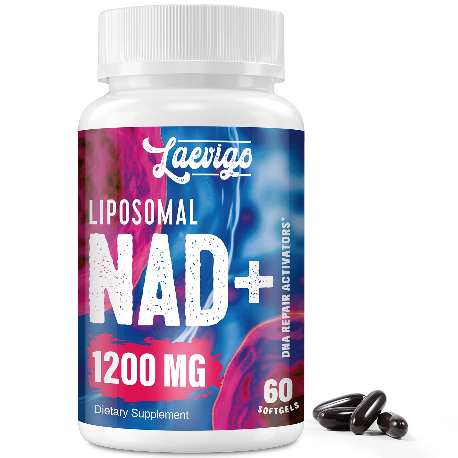 Laevigo Liposomal NAD+ Supplement 1200mg High Absorption, Cellular Energy & Mitochondrial Support, NAD Plus for Longevity & Vitality, Anti-Aging Formula, 60 Softgels LaevigoAu supplements