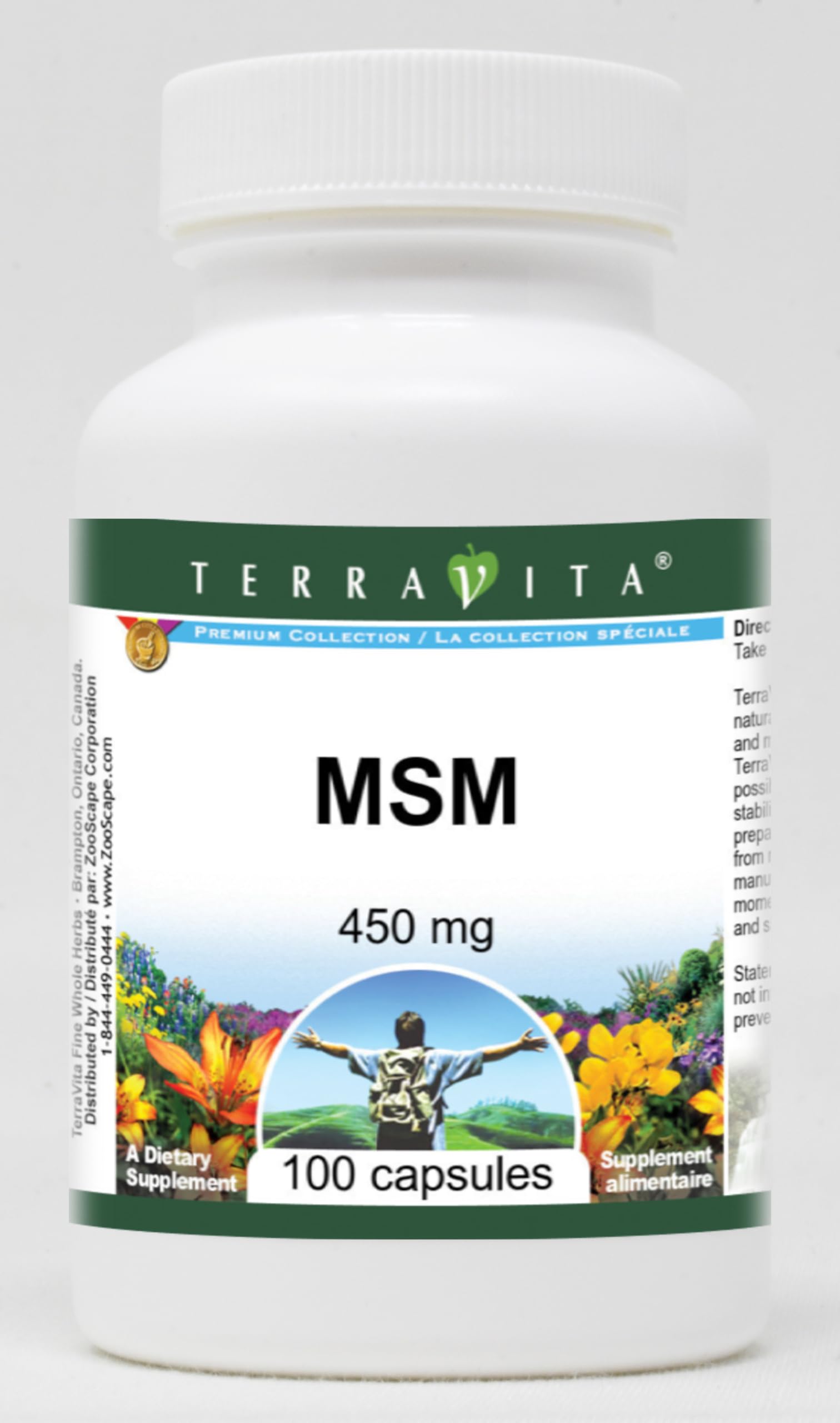 MSM - 450 mg (100 Capsules, ZIN: 510649) - 3 Pack TerravitaAu supplements