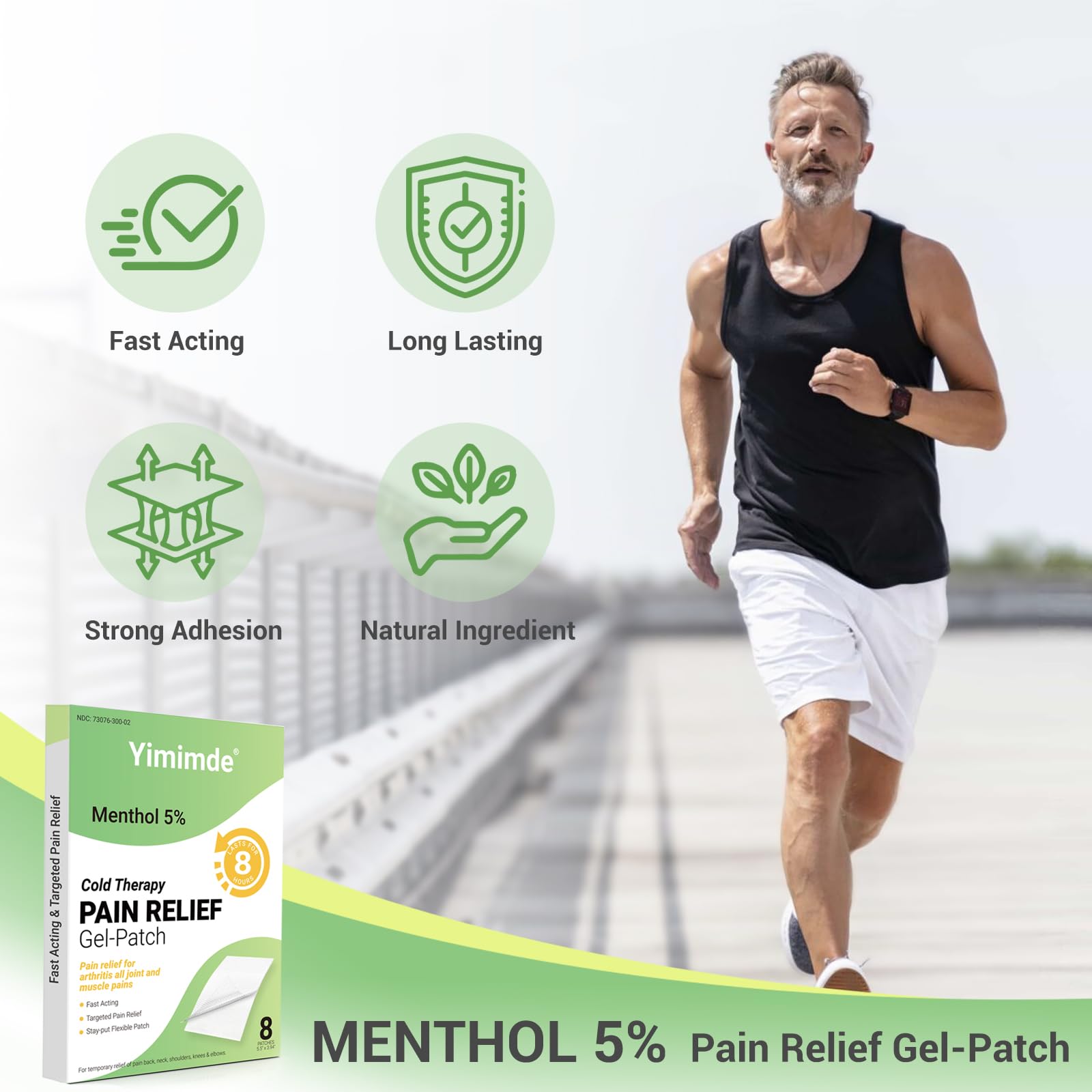 yimimde Menthol 5% Pain Relief Patches - 32 Count Maximum Strength Pain Relief Patches for Back Pain, Joint & Muscle Soreness - Fast Acting, Long-Lasting yimimdeAu supplements