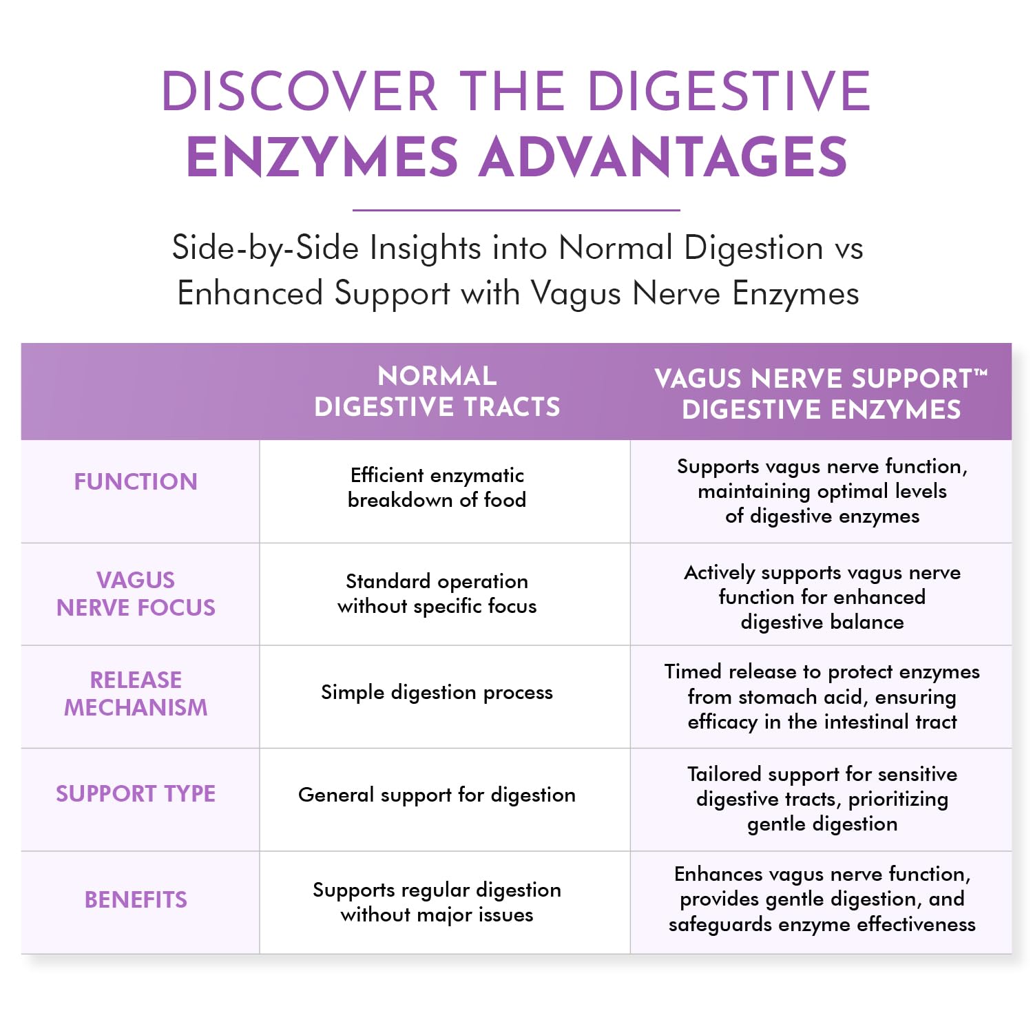 TJ Nutrition Digestive Enzymes for Sensitive Stomachs - Supports Vagus Nerve, Vegetarian Pancreatic Support, Timed Release Formula for Optimal Gut Health, Enhances Food Digestion & Gut Flora TJ NutritionAu supplements