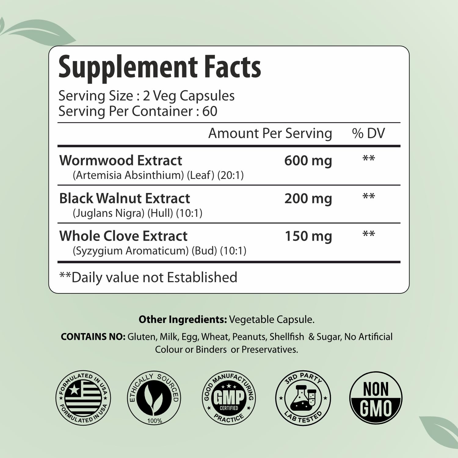 ForestVibe Wormwood Complex with Black Walnut & Clove, 3-in-1 Herbal Blend, Sweet Wormwood Extract Capsules, 120 Vegan Capsules, 2 Month Supply, Non-GMO & Gluten Free Supplement ForestVibeAu supplements