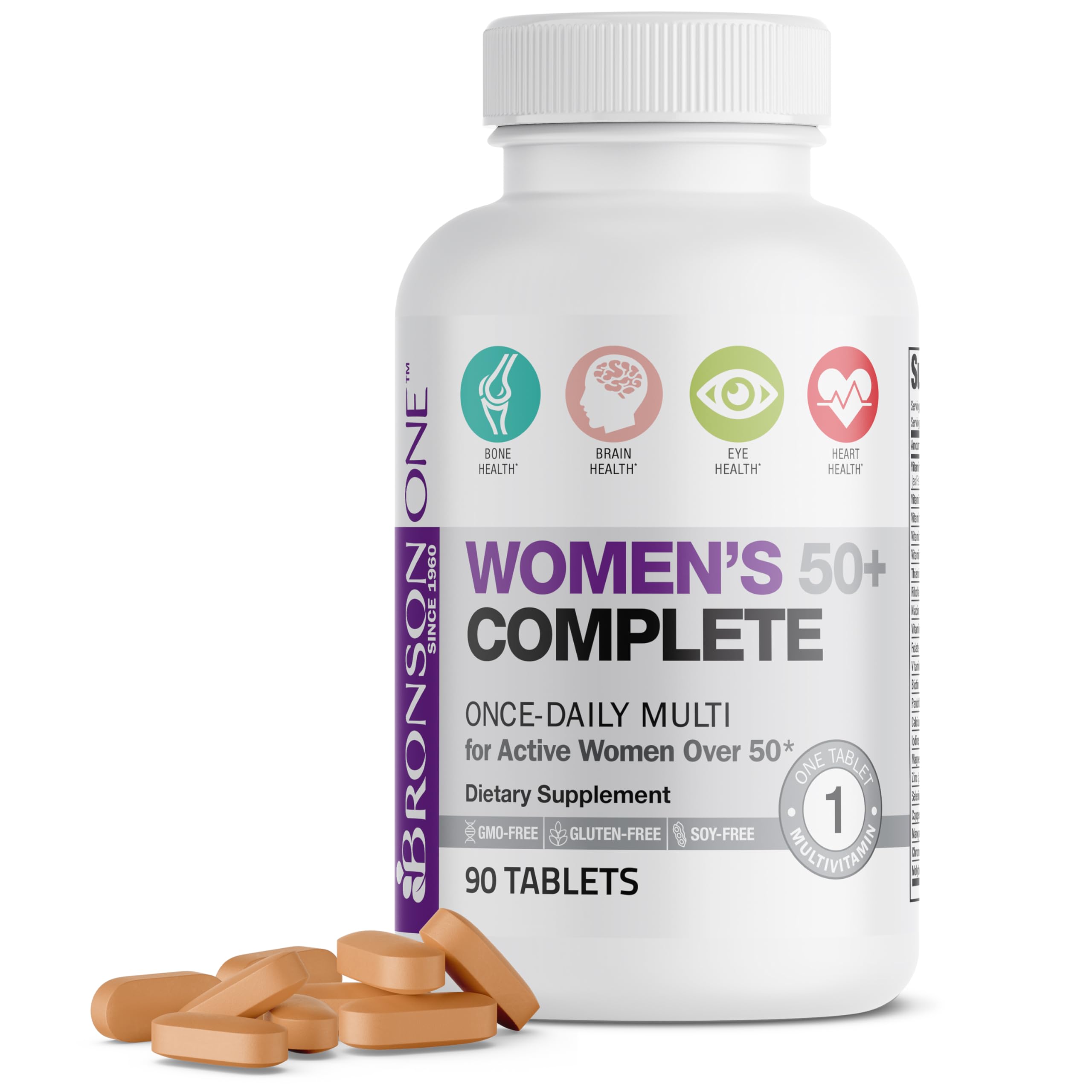 Bronson ONE Daily Women’s 50+ Complete Multivitamin Multimineral, 90 Tablets BronsonAu supplements