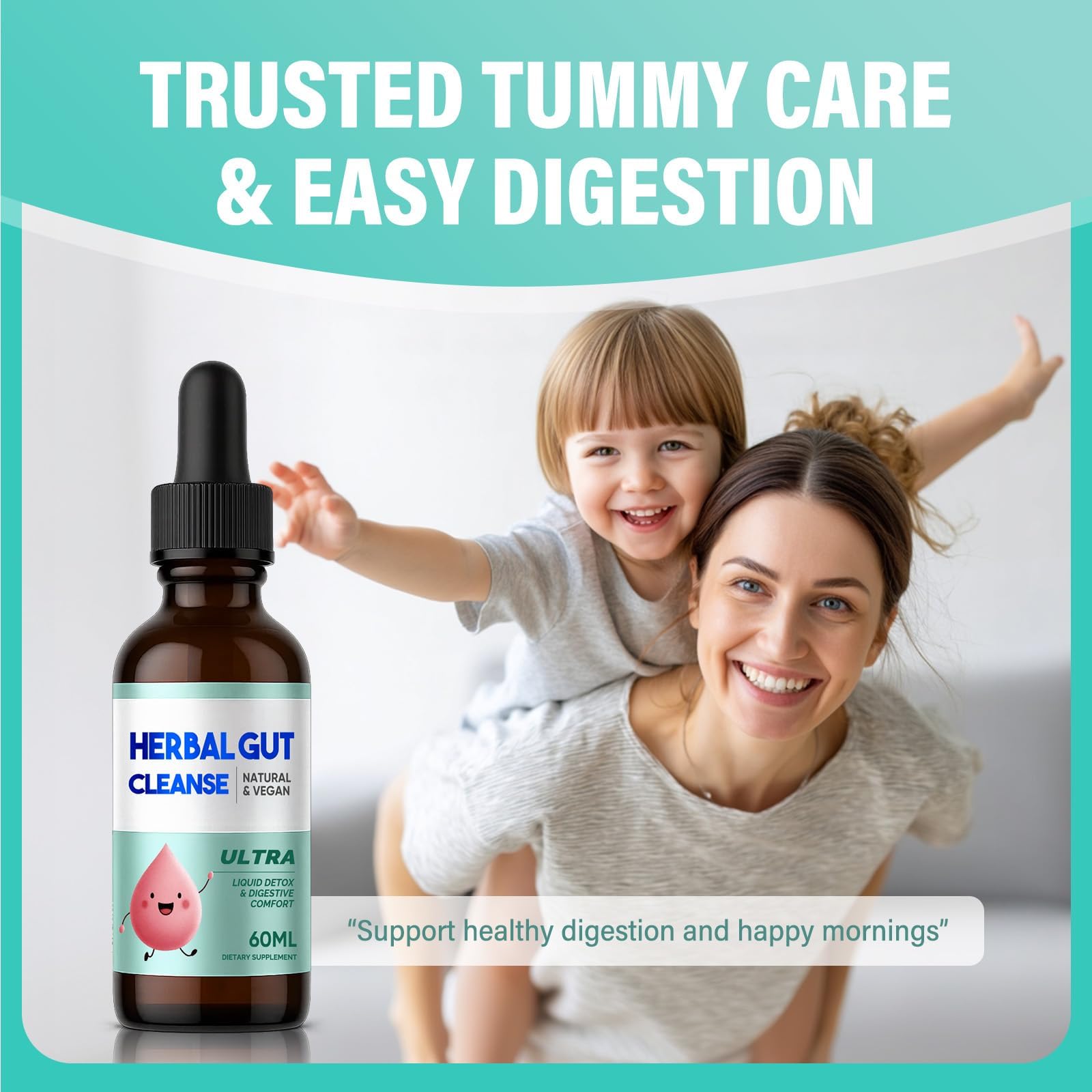 Kids Herbal Gut Cleanse Drops, Parasite Cleanse for Humans Liquid with Wormwood, Black Walnut & Probiotics, Supports Digestive & Overall Gut Health for Children (2 oz) HerbXAu supplements