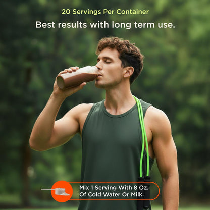 The Genius Brand Protein Powder - Chocolate + Adaptogenic Mushroom Blend - Plant-Based Protein with Reishi, Cordyceps & Lion’s Mane - Daily Muscle Recovery & Immune Support - 20 Servings The Genius BrandUS supplements