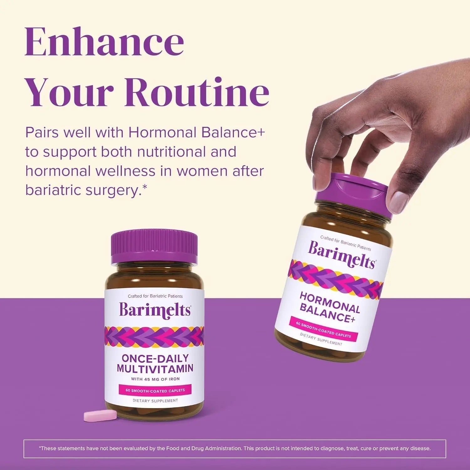 BariMelts Once Daily Bariatric Multivitamin with Iron, 60 Easy-Swallow Caplets (2-Month Supply), Multivitamin for Women, Multimineral Complex BariMeltsAu supplements