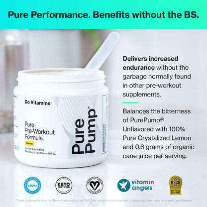 Do Vitamins PurePump - All-Natural Clean Preworkout Powder, Boost Energy, Focus Do VitaminsUS supplements