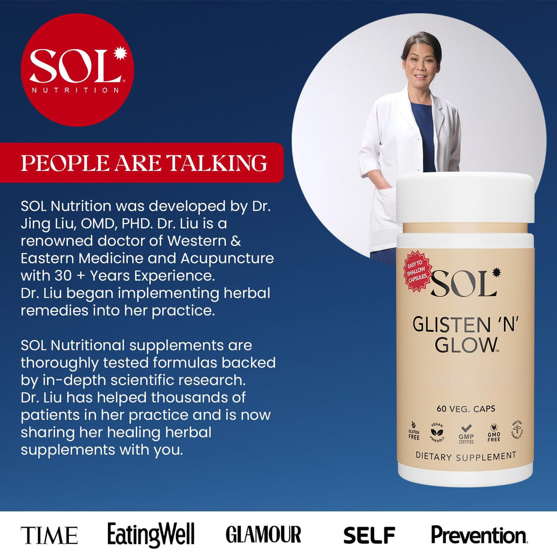 Sol Nutrition Glisten ‘N’ Glow Supplement: Skin Vitamins for Women – Biotin, Collagen & Skin-Loving Vitamins A, B, C, E for Clear Complexion & Youthful Glow, 60 Easy to Swallow Capsules Sol NutritionAu supplements