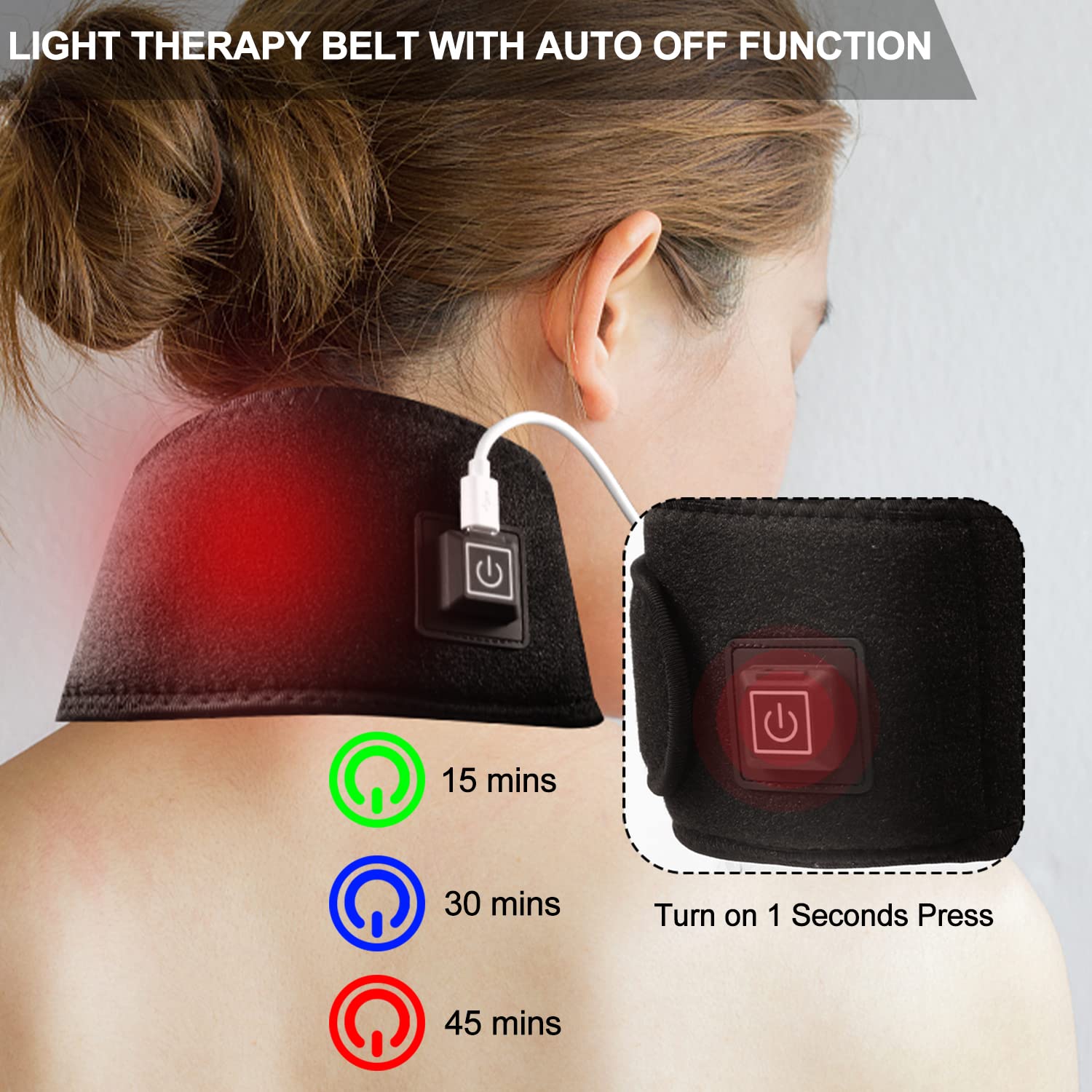 Red Light Therapy Belt for Neck, Infrared Light Therapy Flexible Wearable Wrap Pad LitePowAu supplements