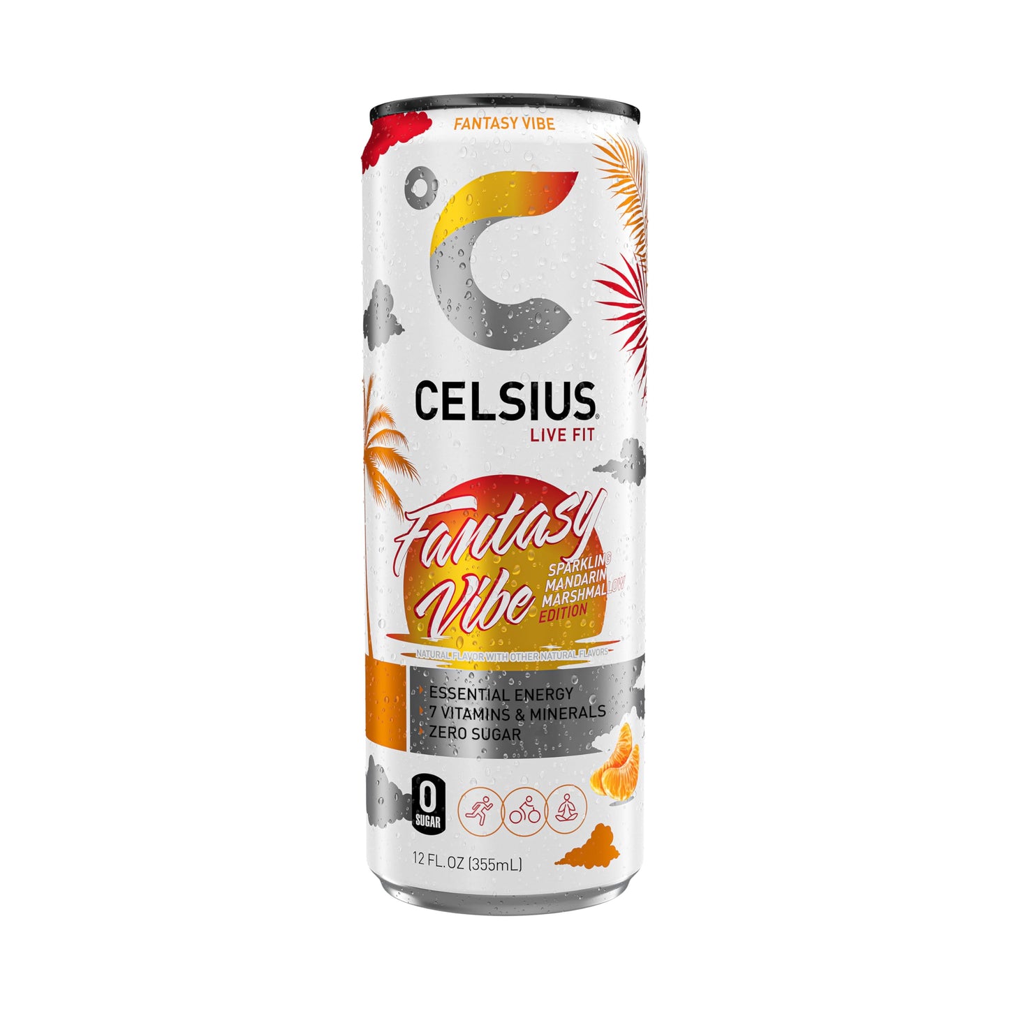 CELSIUS Sparkling Fantasy Vibe, Functional Essential Energy Drink, 12 Fl Oz (Pack of 12) CELSIUSUS supplements