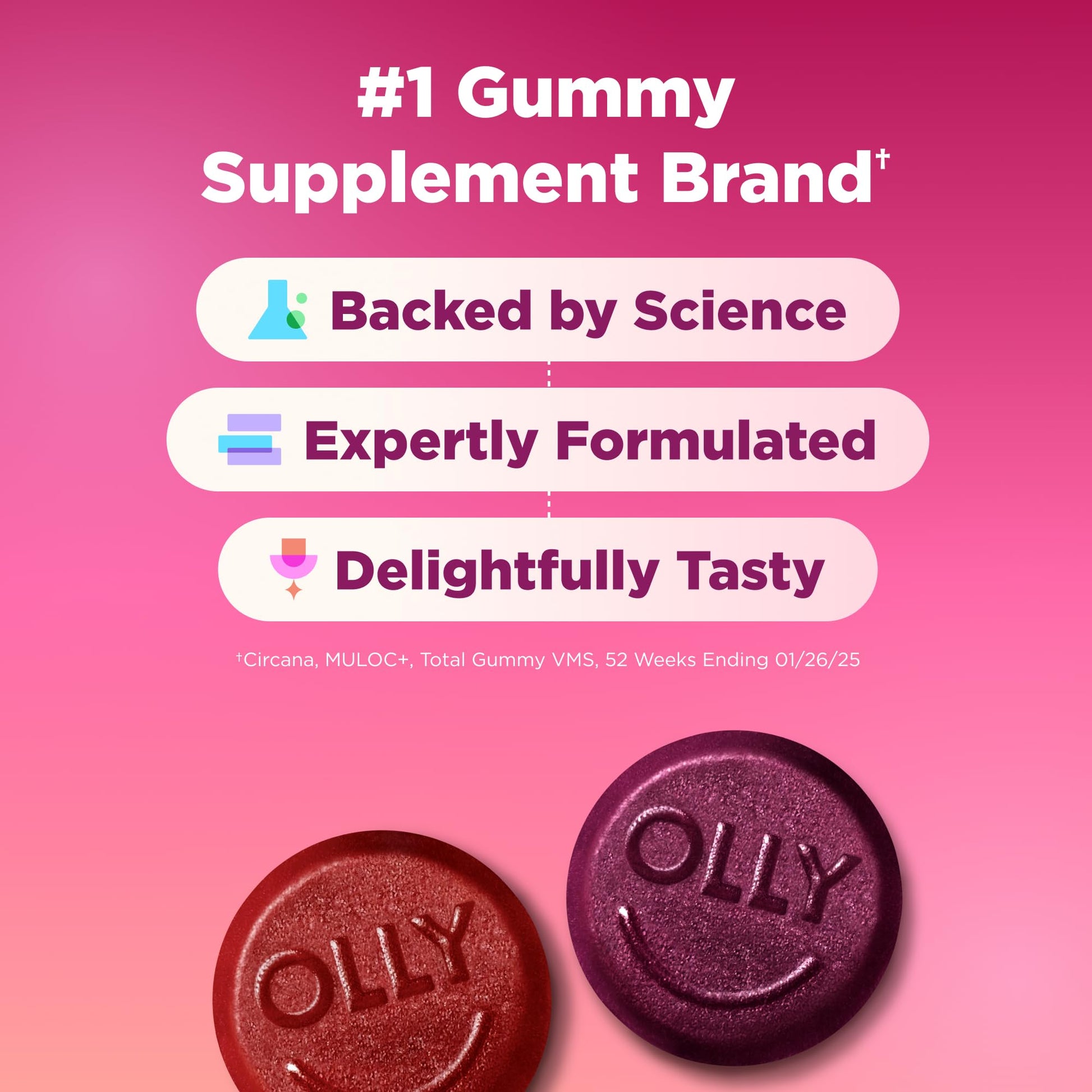 OLLY Women's Multivitamin Gummy, Vitamins A, D, C, E, Biotin, Folic Acid, Adult Chewable Vitamin, Berry Flavor OLLYAu supplements