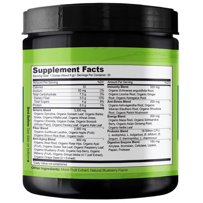 NATURELO Raw Greens Superfood Powder - Wild Berry Flavor - Boost Ener NATURELOUS supplements