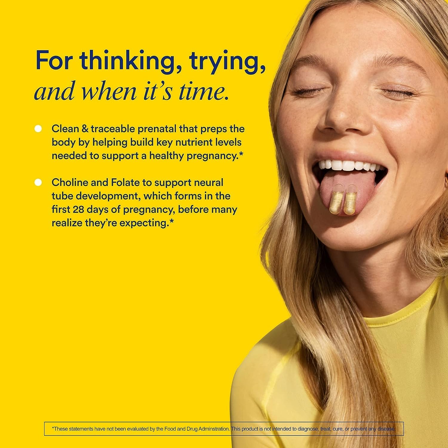 Ritual Essential for Women Prenatal Multivitamin: Folate & Choline for Neural Tube Support, Omega-3 DHA for Fetal Brain Development, Iron, Calcium-Helper D3 & K2, Non-GMO, Vegan, Citrus, 30 Days RitualUS supplements