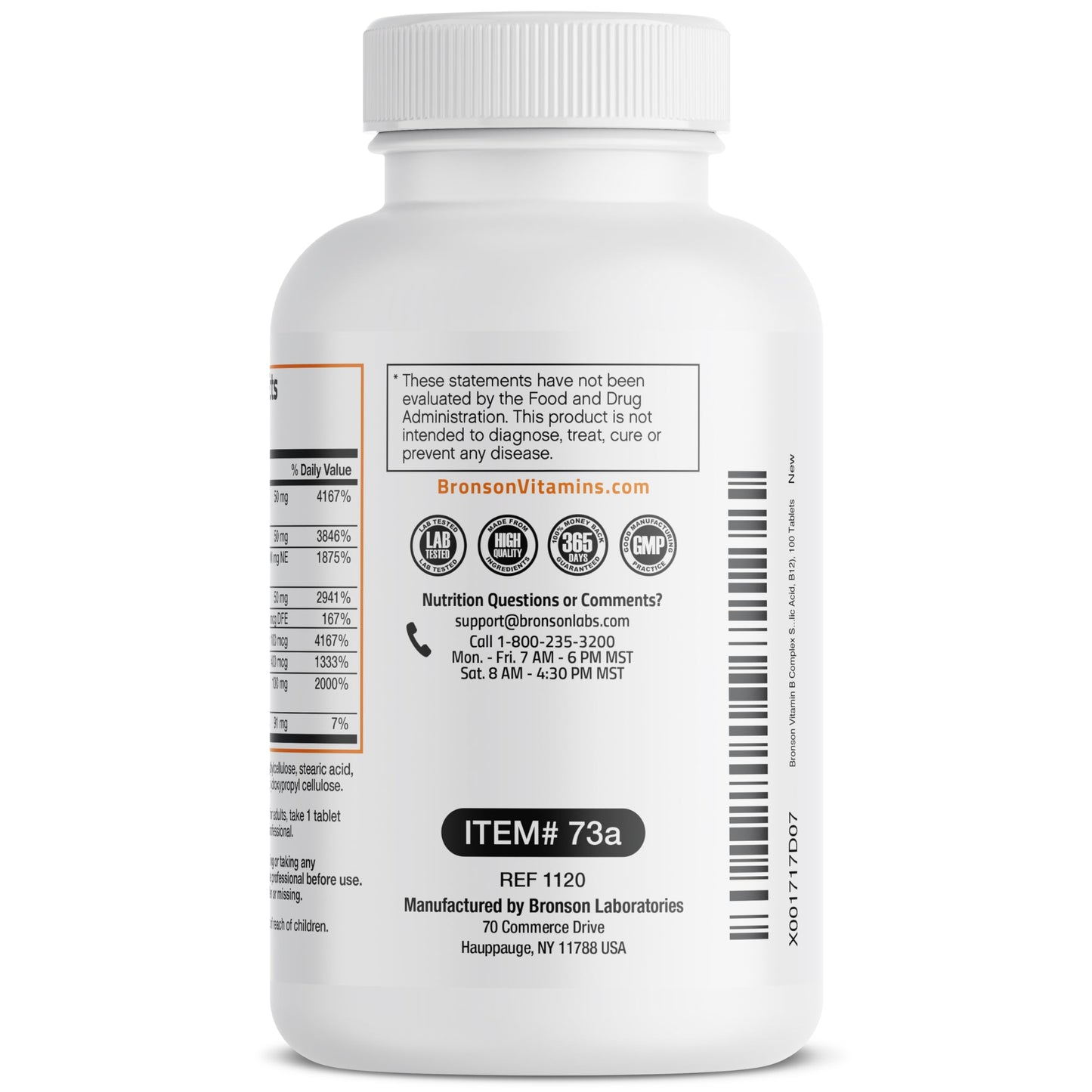 Bronson Super B Vitamin B Complex Sustained Slow Release Vitamin B1, B2, B3, B6, B9 BronsonUS supplements