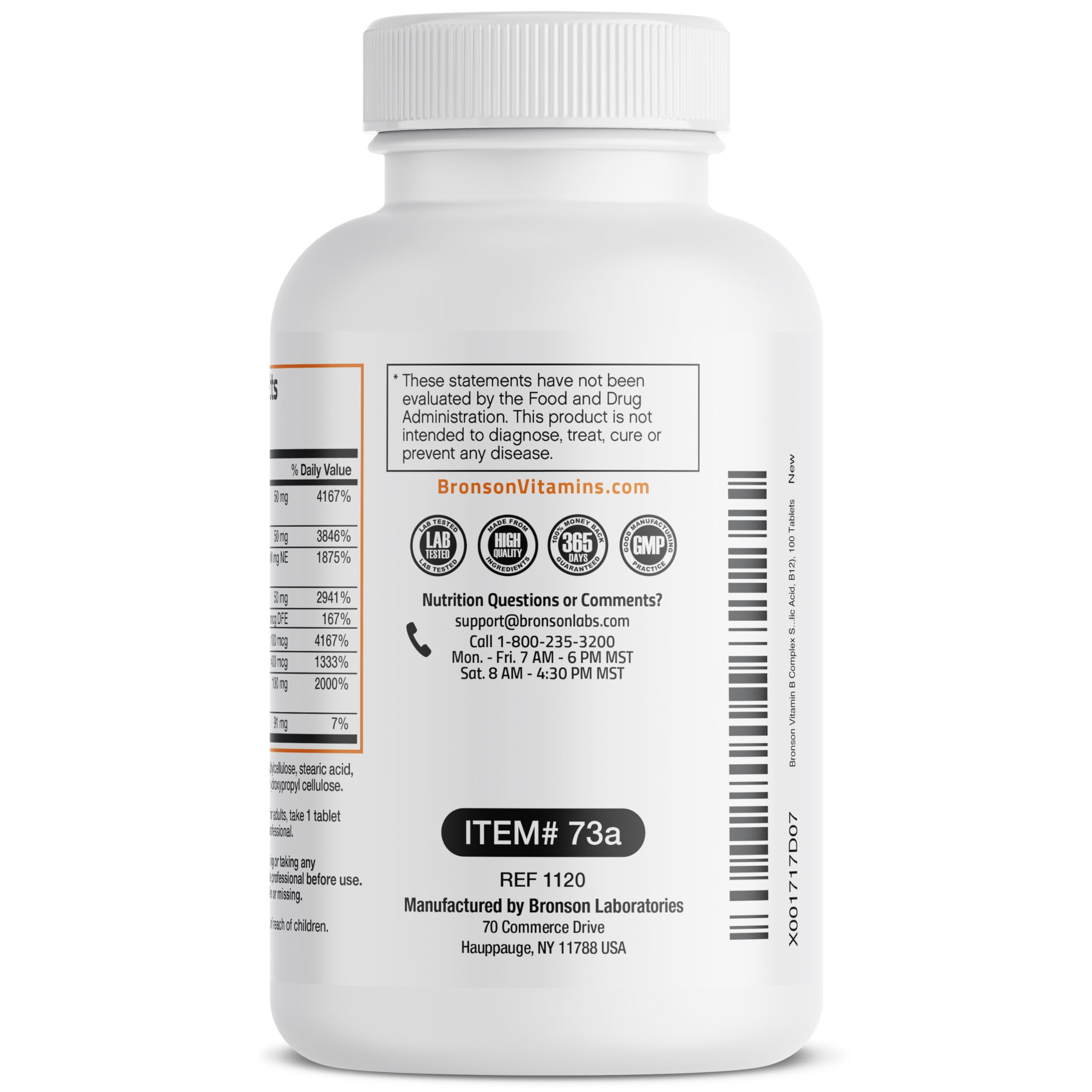 Bronson Super B Vitamin B Complex Sustained Slow Release Vitamin B1, B2, B3, B6, B9 BronsonAu supplements