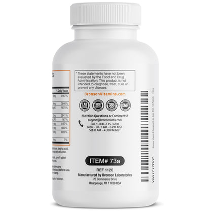 Bronson Super B Vitamin B Complex Sustained Slow Release Vitamin B1, B2, B3, B6, B9 BronsonUS supplements